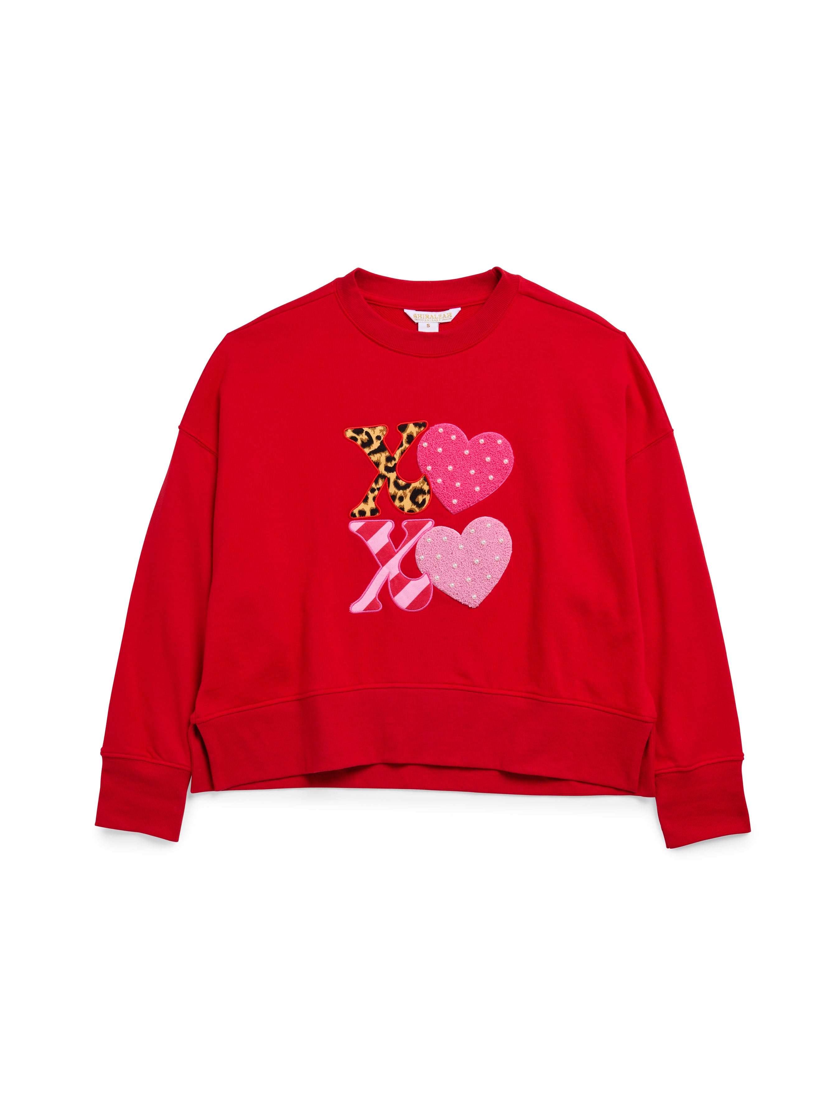 Shiraleah Assorted Set of 6 "XOXO" Relaxed Sweatshirts, Red