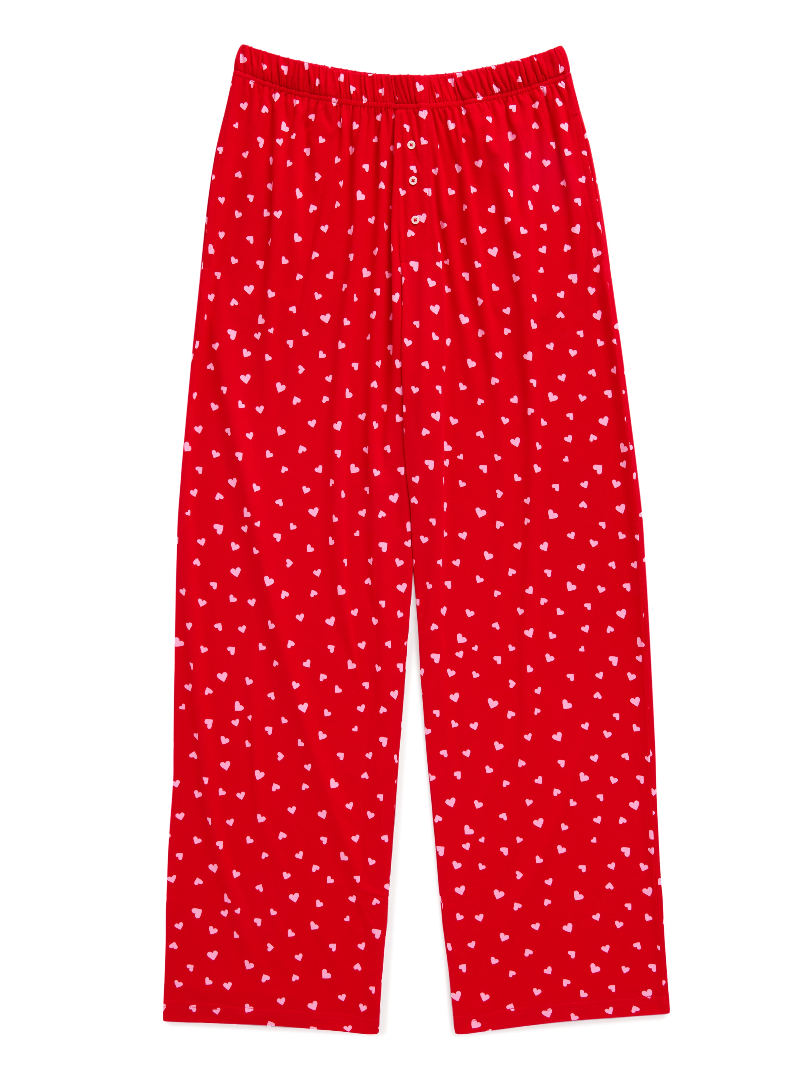 Shiraleah Mini Hearts Ultra-Soft Jersey Knit PJ Set, Red MEDIUM