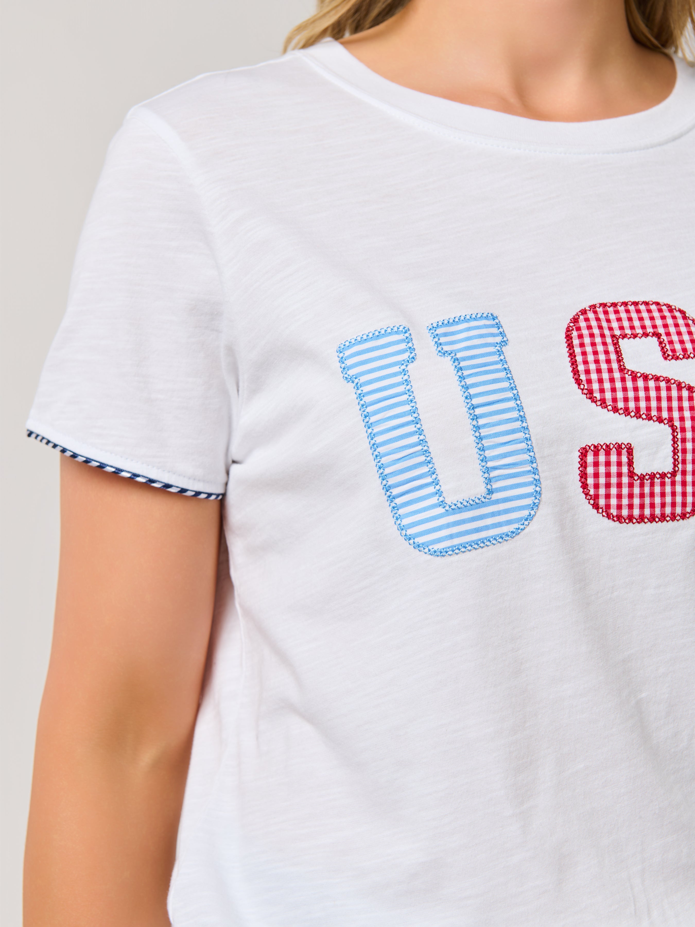 Shiraleah "USA" Relaxed Tee, White SMALL