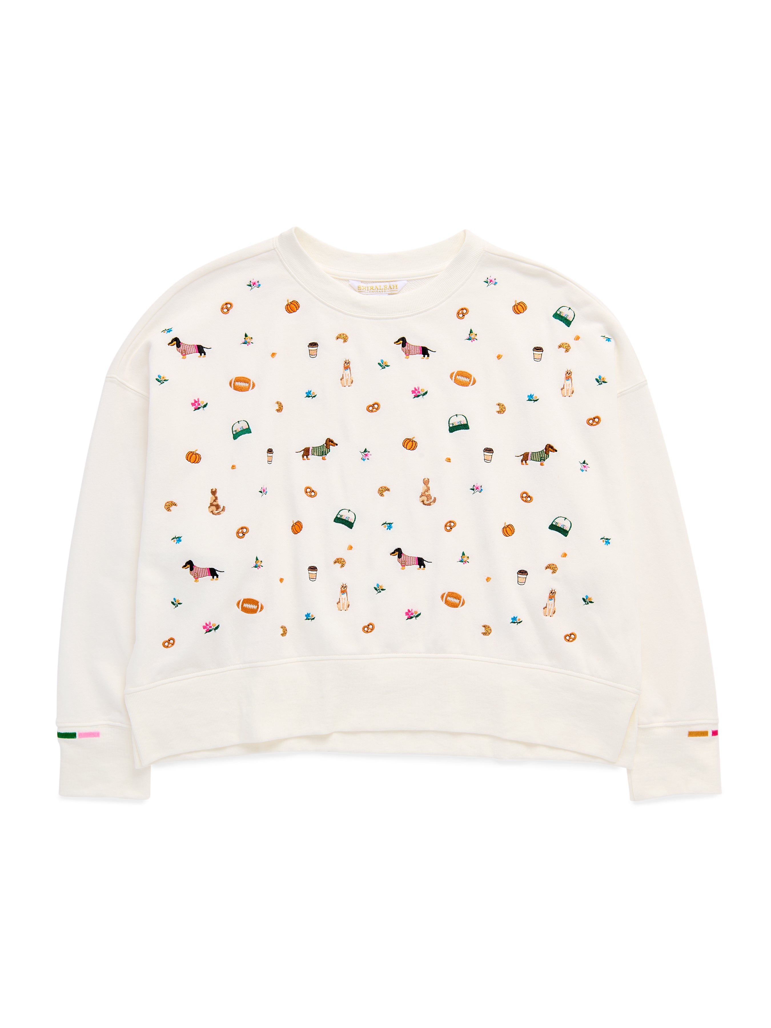 Shiraleah Fall Icons Relaxed Sweatshirt, Ivory IVORY / EXTRA SMALL