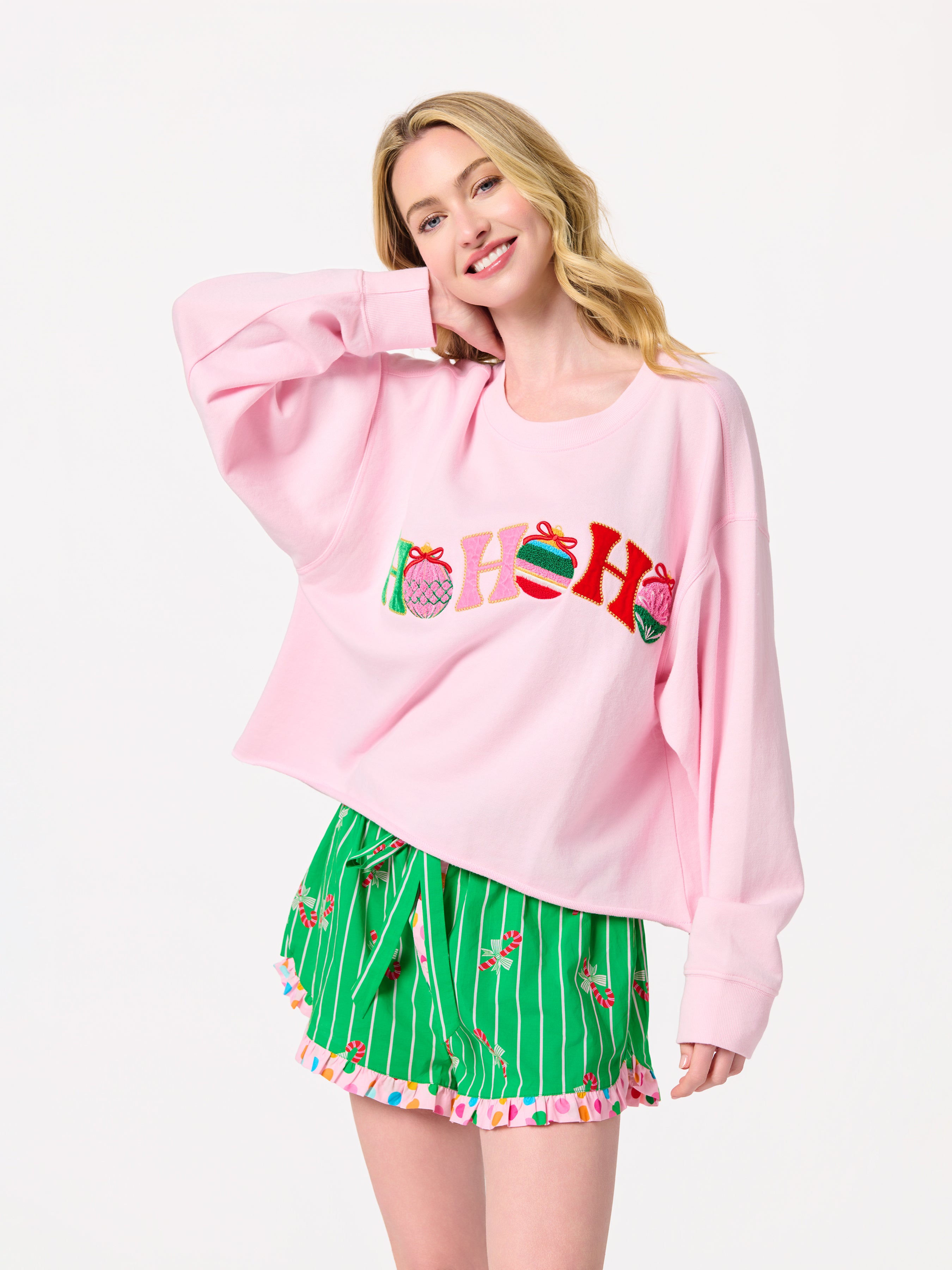 Shiraleah Candy Cane Boxer Short, Green GREEN / EXTRA SMALL