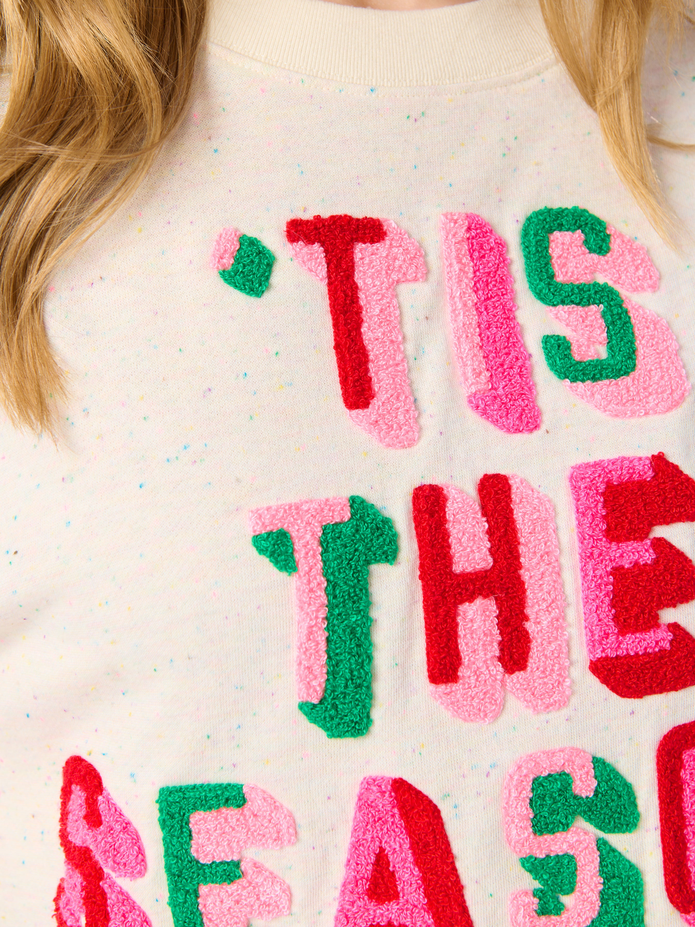 Shiraleah "Tis The Season" Relaxed Sweatshirt, Cream CREAM / EXTRA SMALL