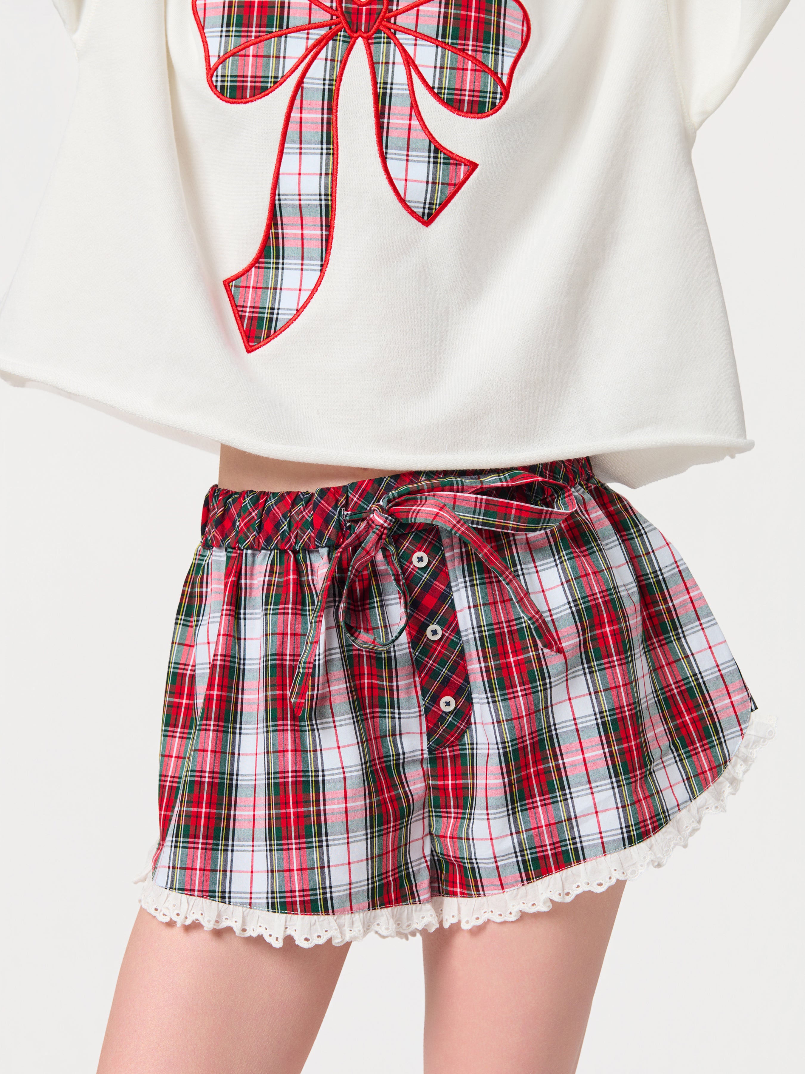Shiraleah Tartan Boxer Short, Red RED / EXTRA SMALL
