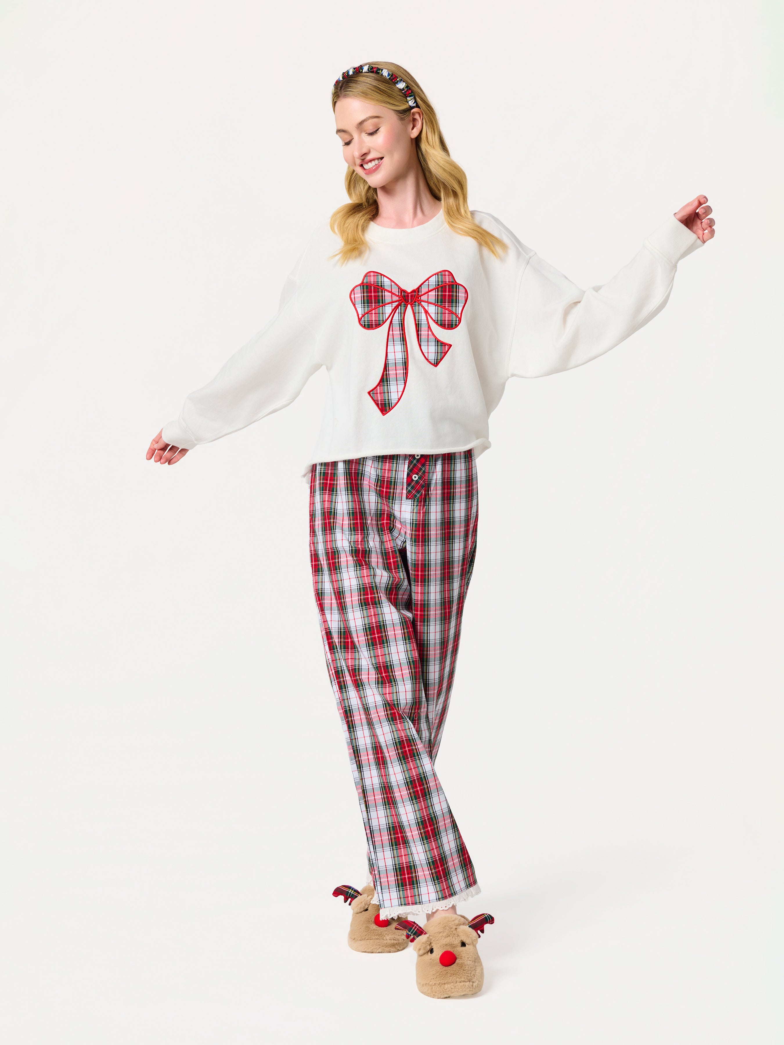 Shiraleah Tartan Boxer Pant, Red RED / EXTRA SMALL