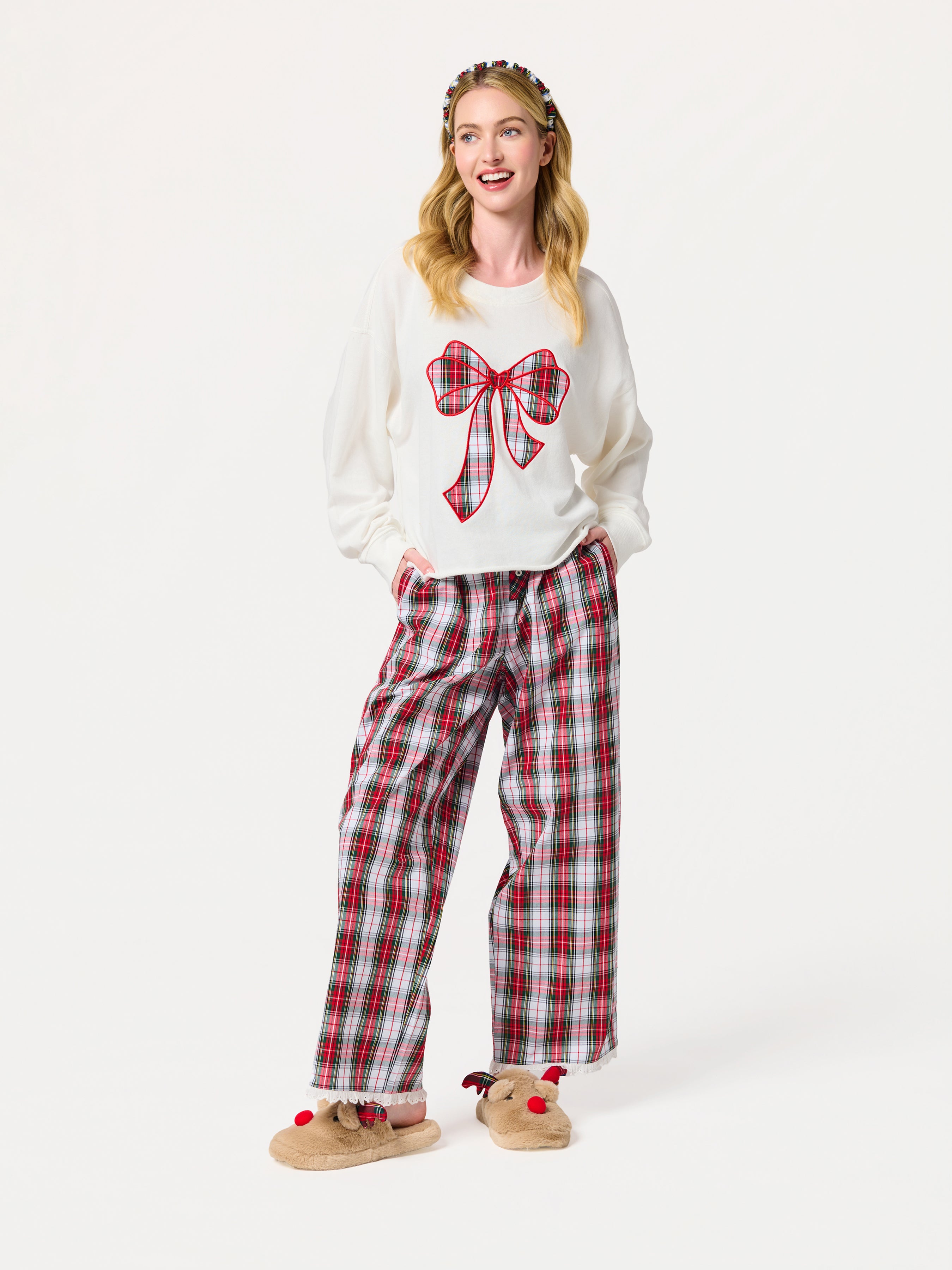 Shiraleah Tartan Boxer Pant, Red RED / EXTRA SMALL