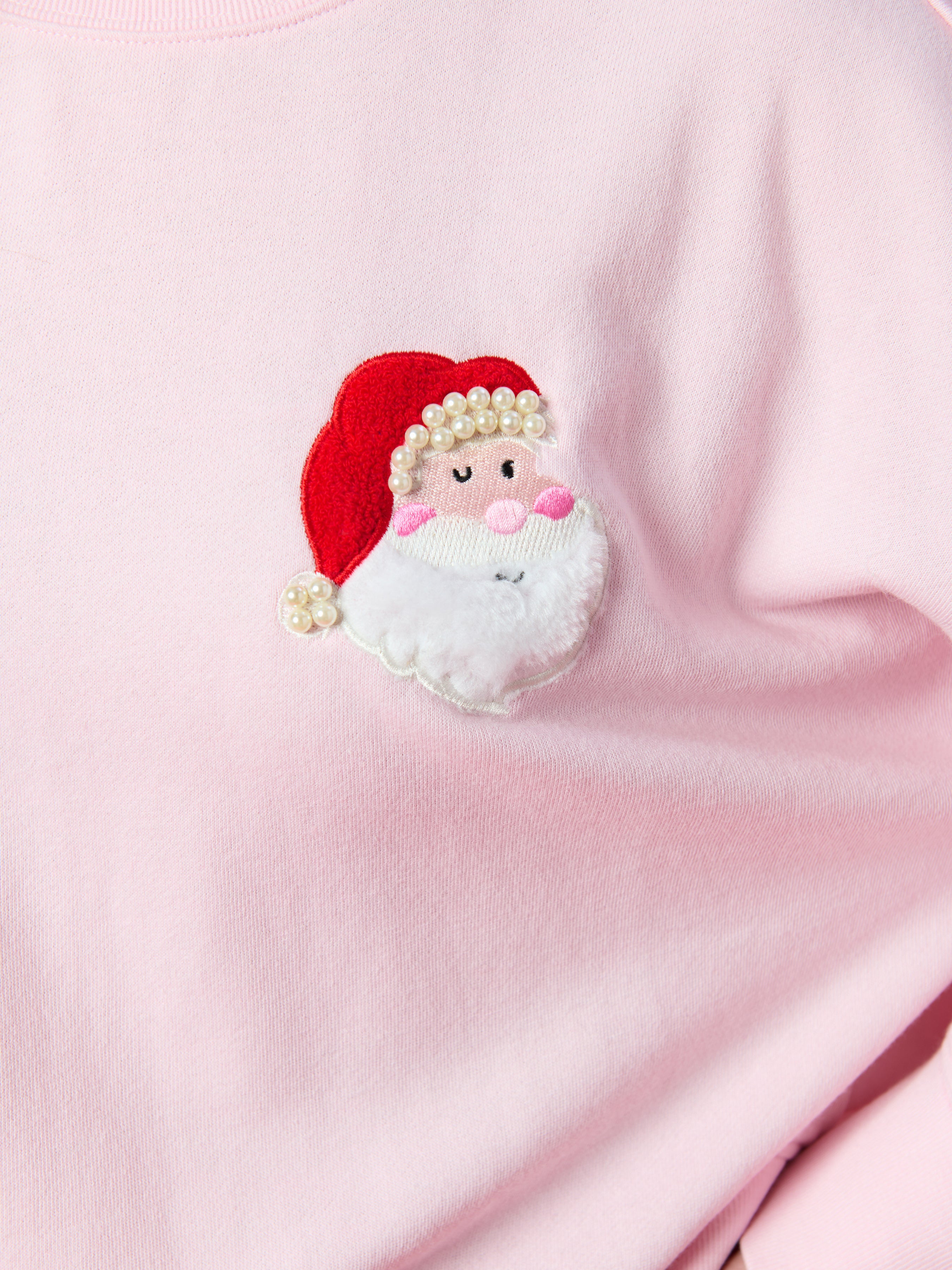 Shiraleah Santa/"Ho Ho Ho" Relaxed Sweatshirt, Blush BLUSH / EXTRA SMALL