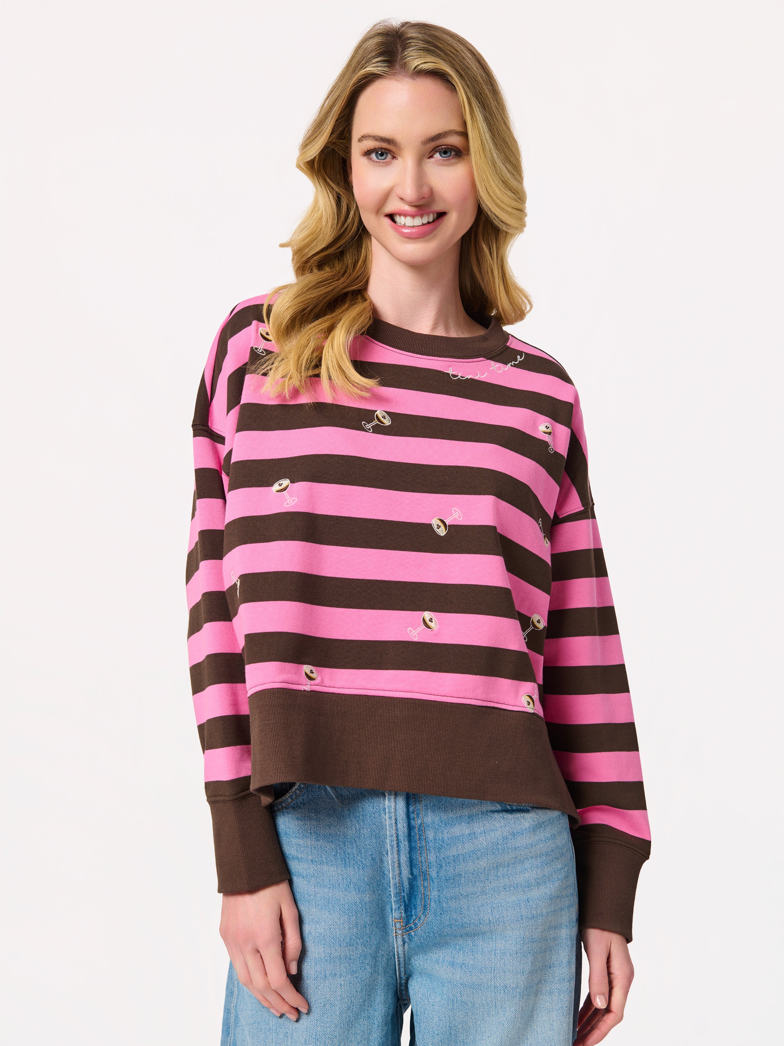Shiraleah Espresso Martini Relaxed Sweatshirt, Brown BROWN / EXTRA SMALL