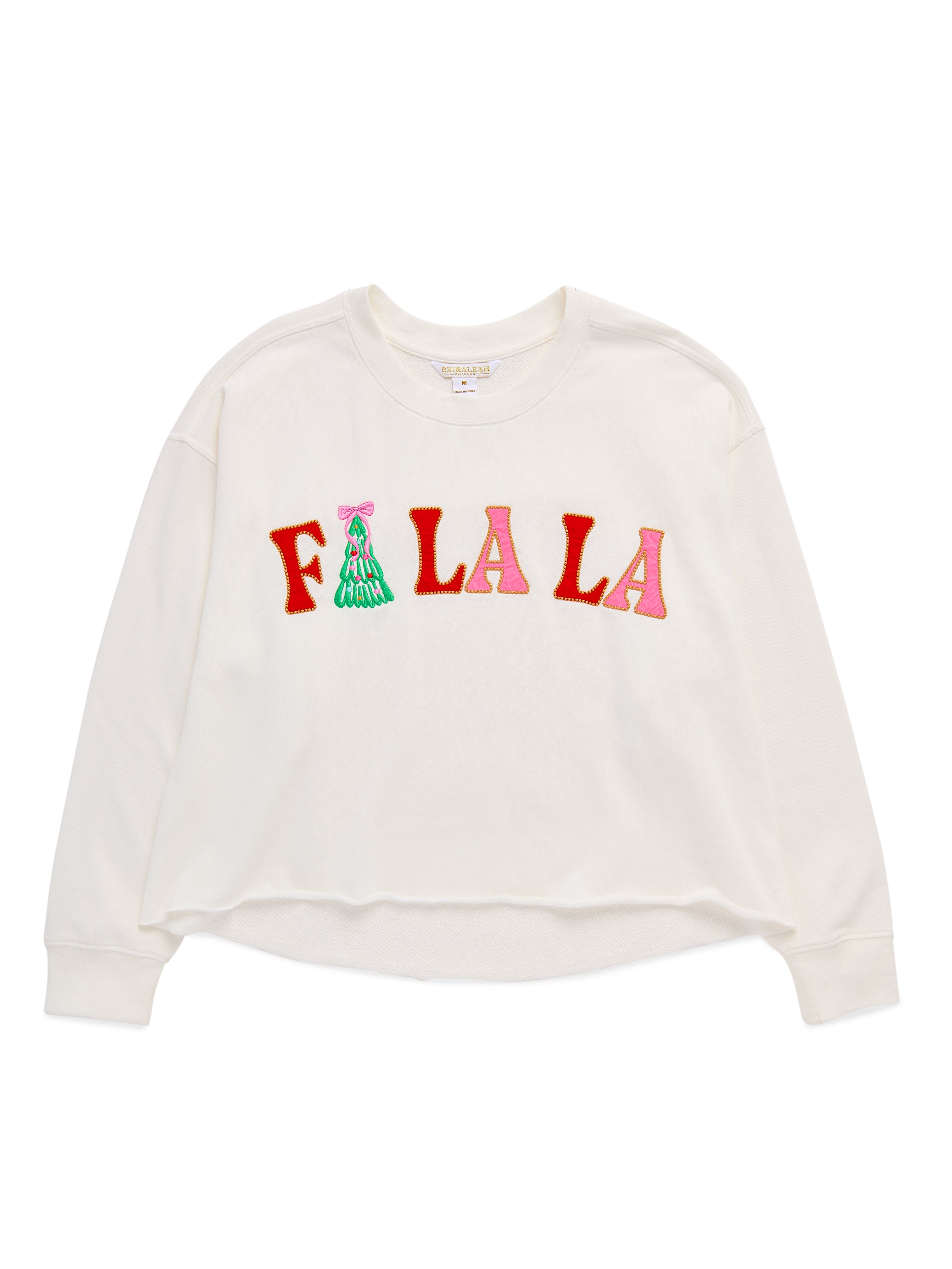 Shiraleah "Fa La La" Lounge Sweatshirt, White WHITE / EXTRA SMALL