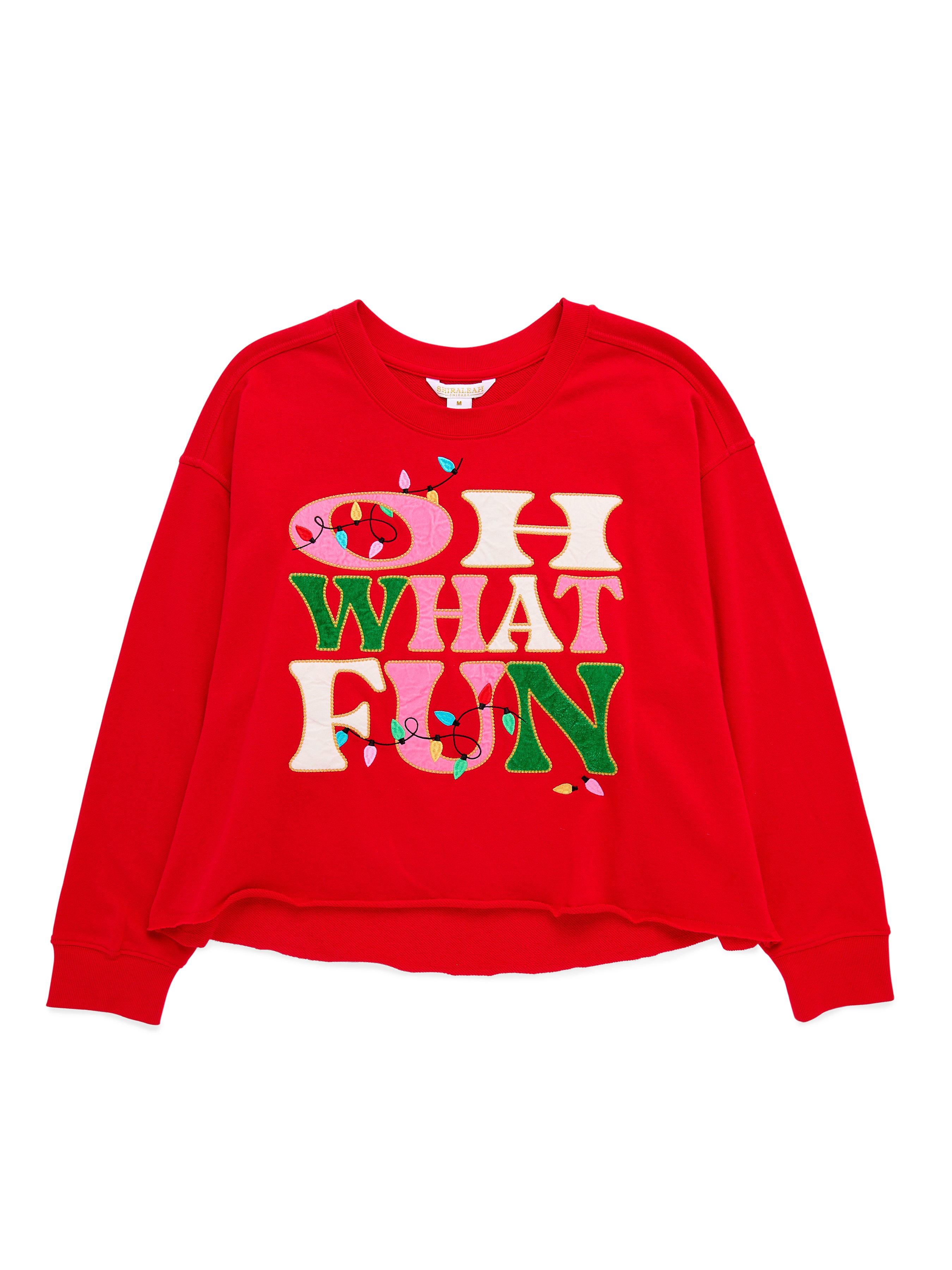 Shiraleah "Oh What Fun" Lounge Sweatshirt, Red RED / EXTRA SMALL