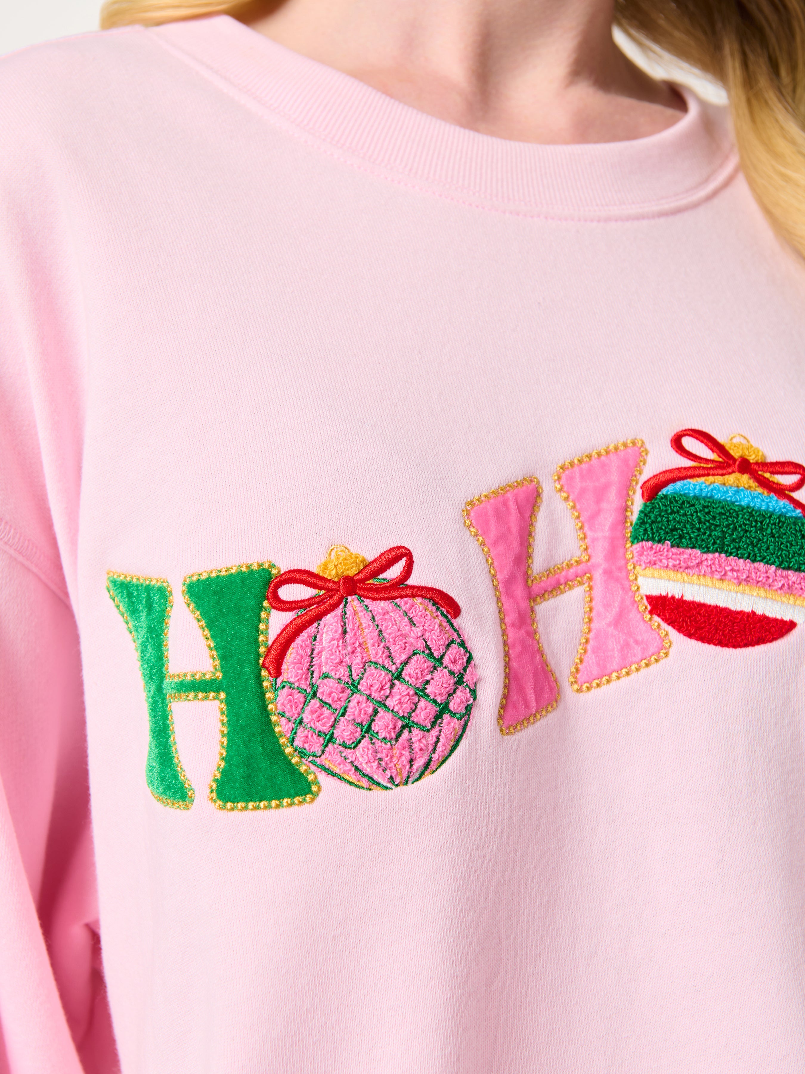 Shiraleah "Ho Ho Ho" Lounge Sweatshirt, Blush BLUSH / EXTRA SMALL