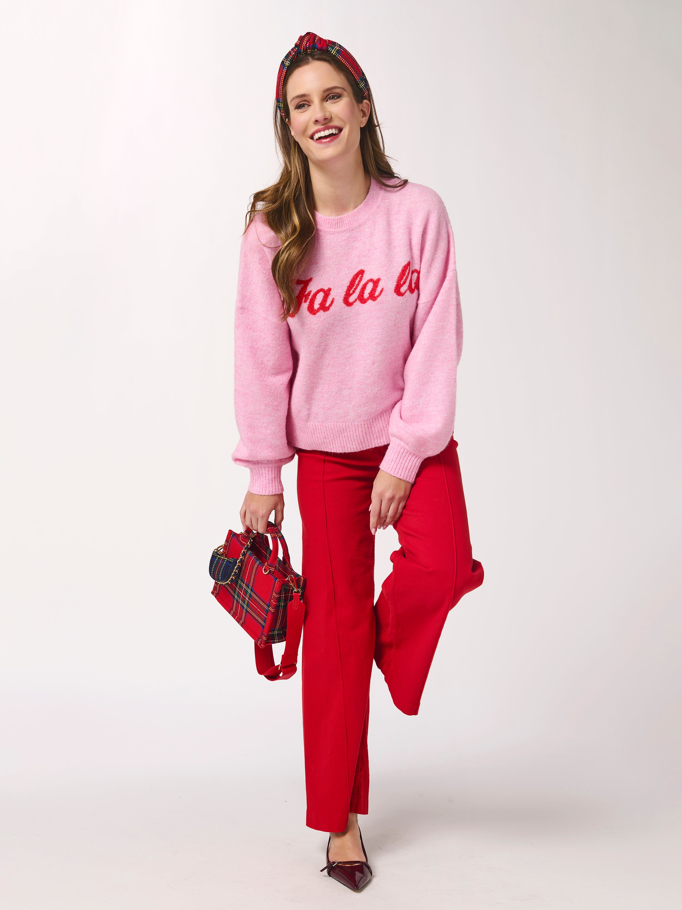Shiraleah "Fa La La" Sweater, Bubblegum