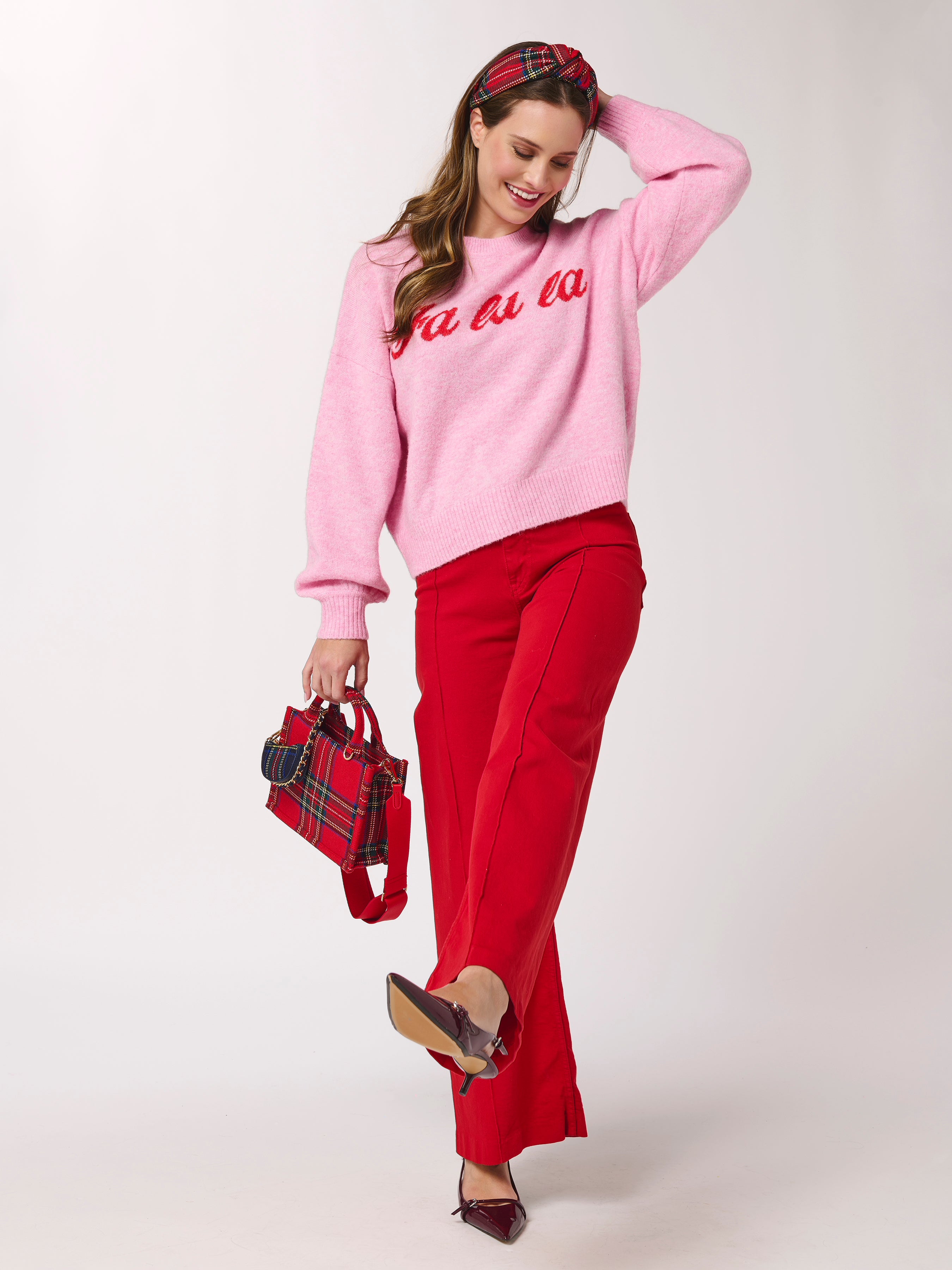 Shiraleah "Fa La La" Sweater, Bubblegum