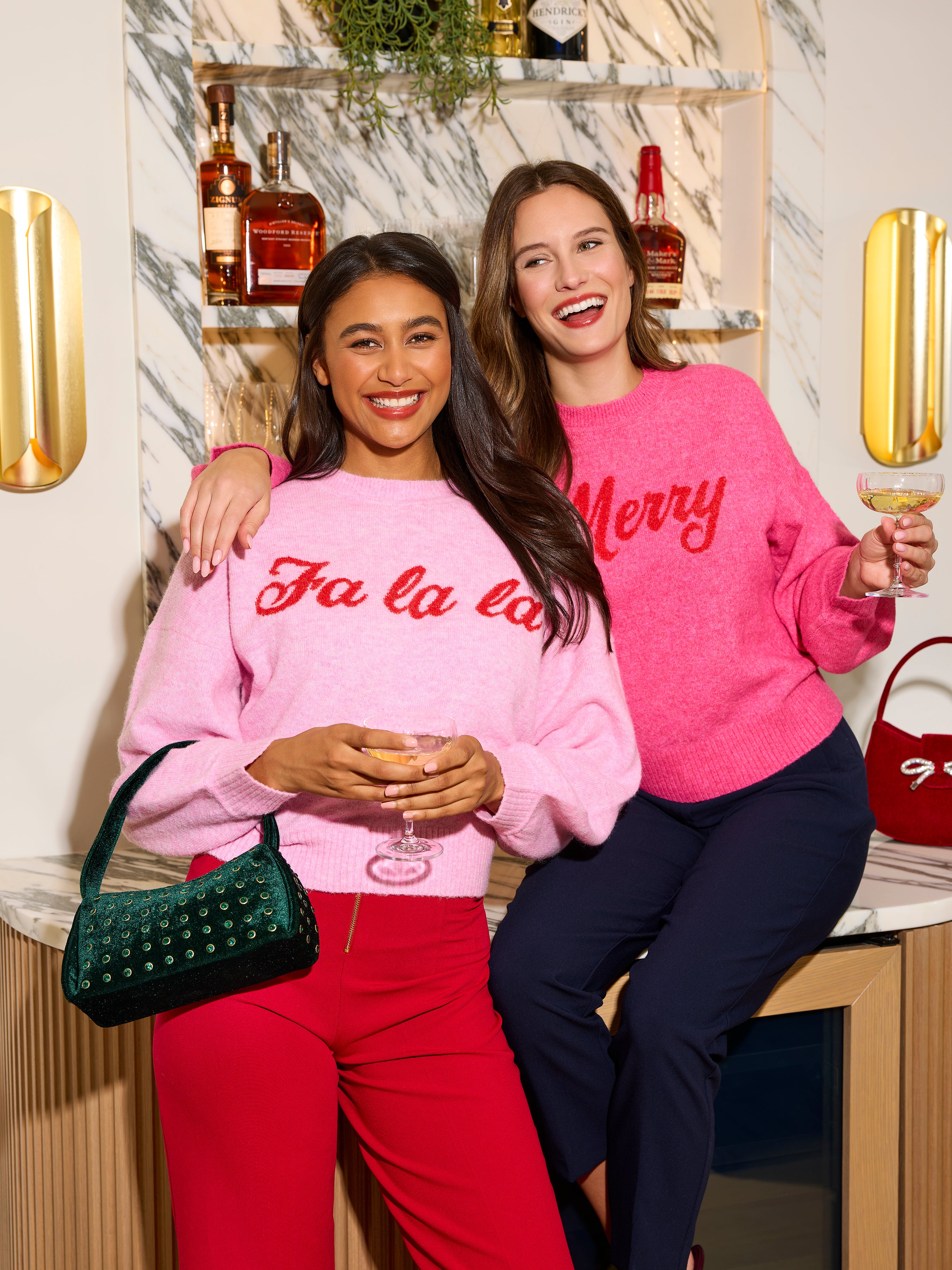 Shiraleah "Fa La La" Sweater, Bubblegum