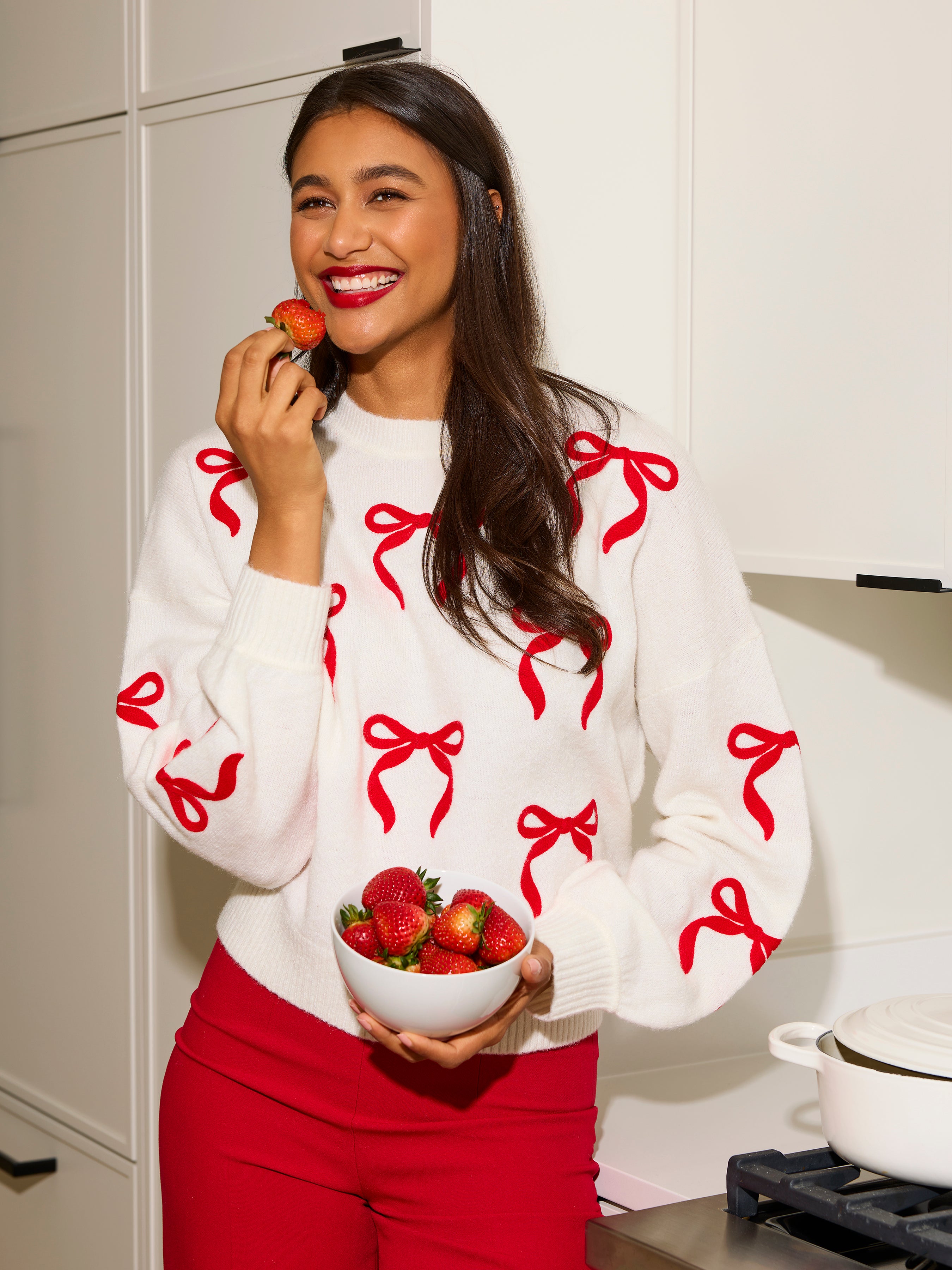 Shiraleah Bow Sweater, Ivory