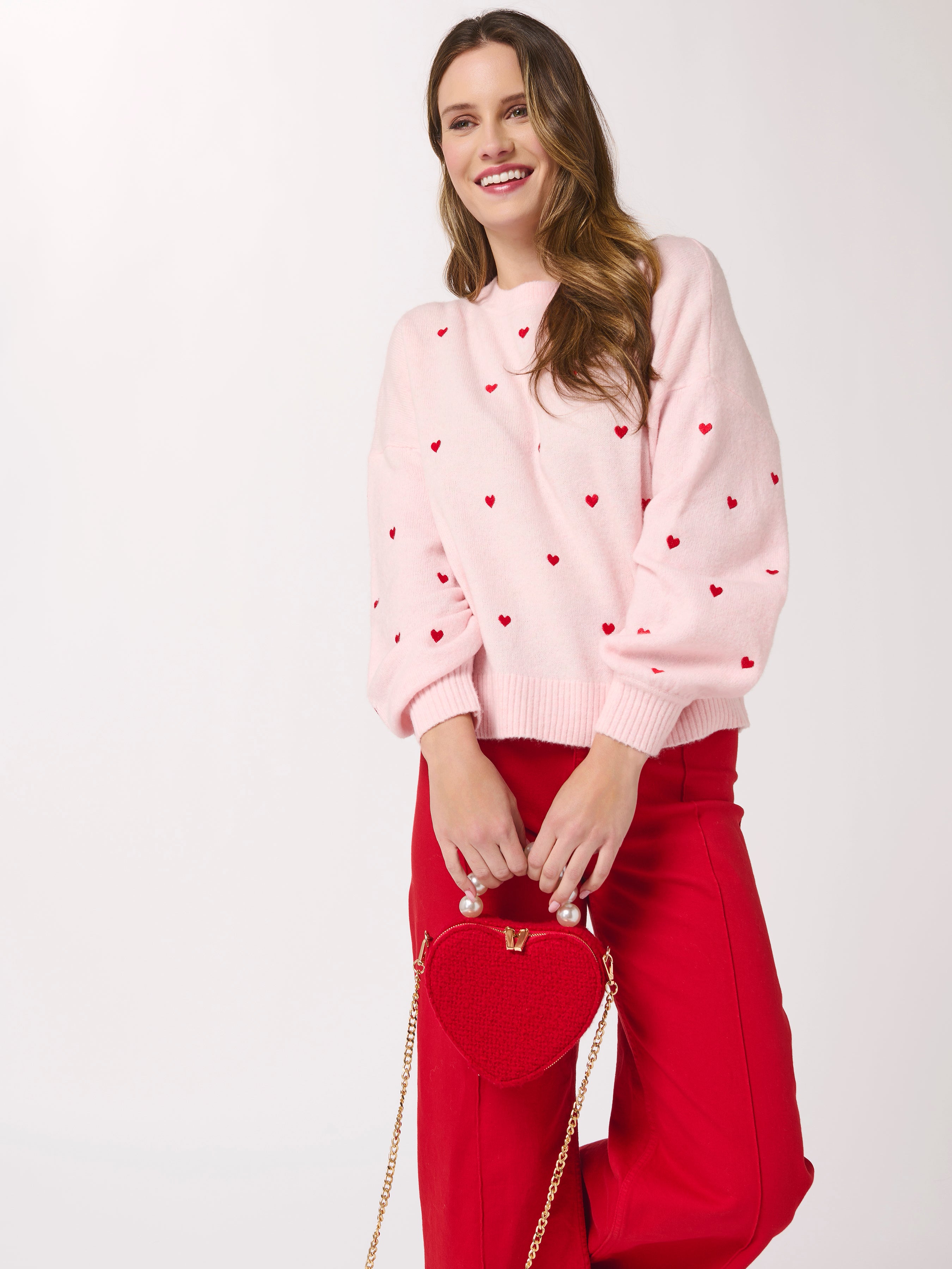 Shiraleah Hearts Sweater, Blush