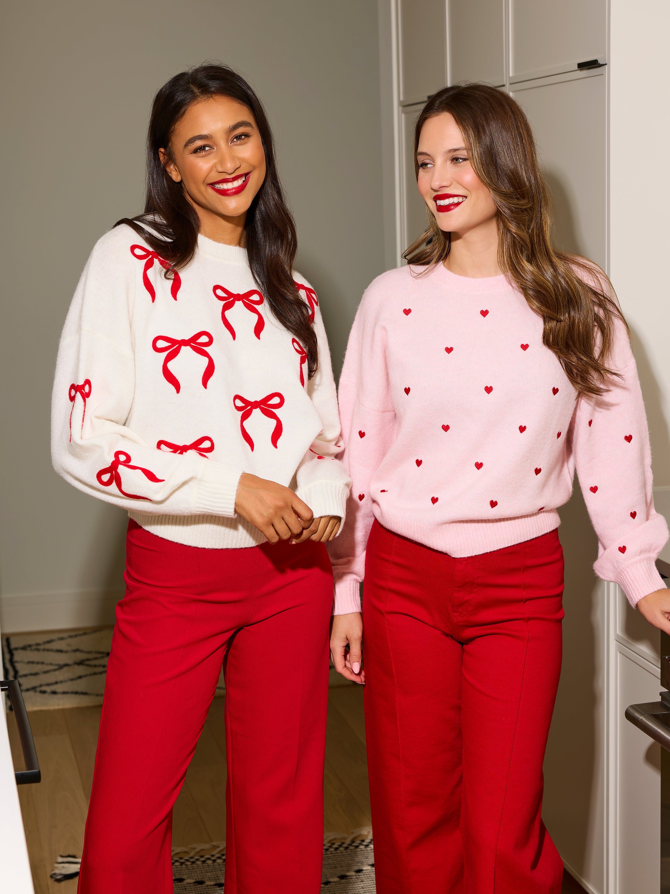 Shiraleah Hearts Sweater, Blush