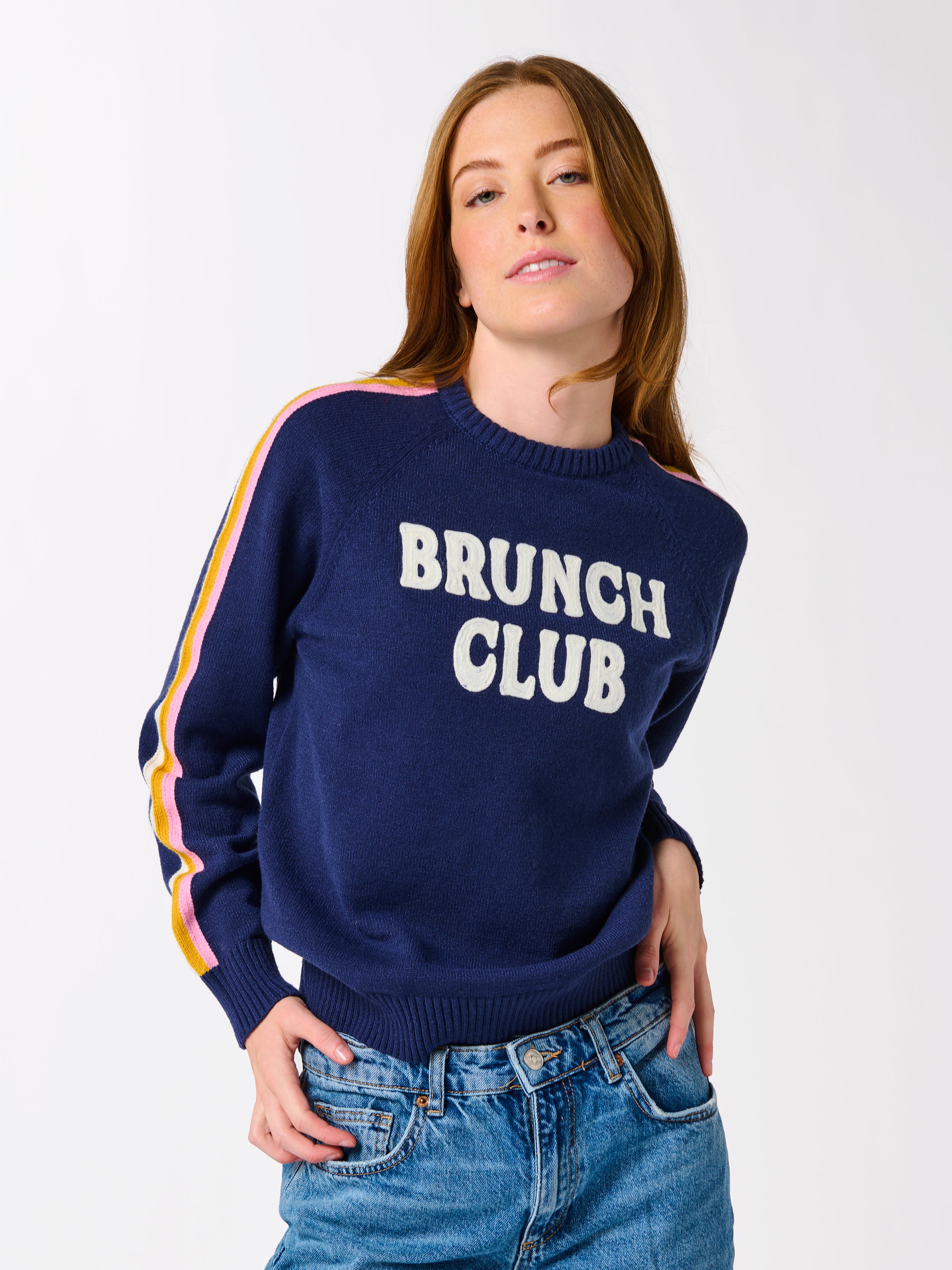 Shiraleah "Brunch Club" Sweater, Navy