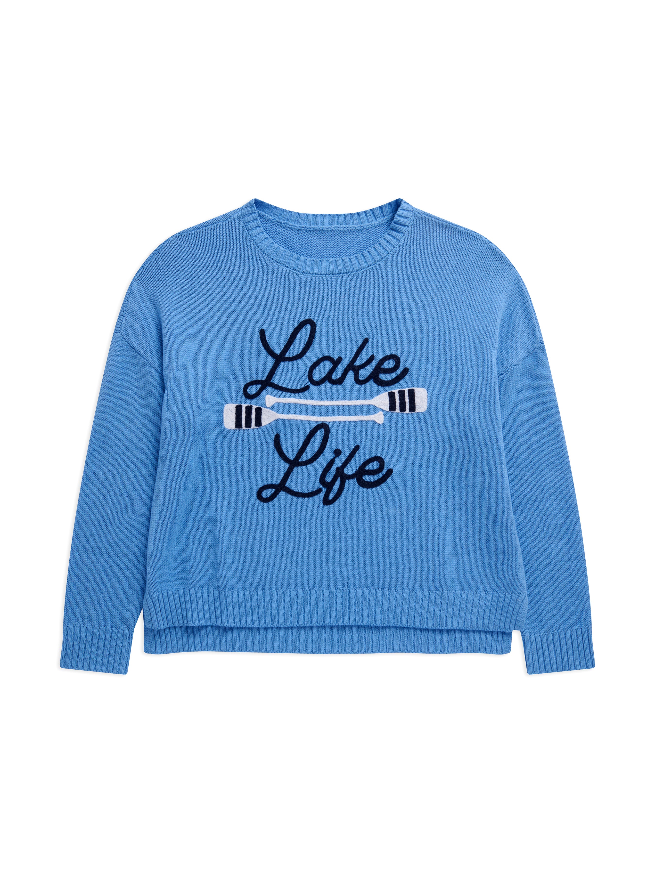 Shiraleah Assorted Set of 7 "Lake Life" Relaxed Fit Sweaters, Blue set of 7