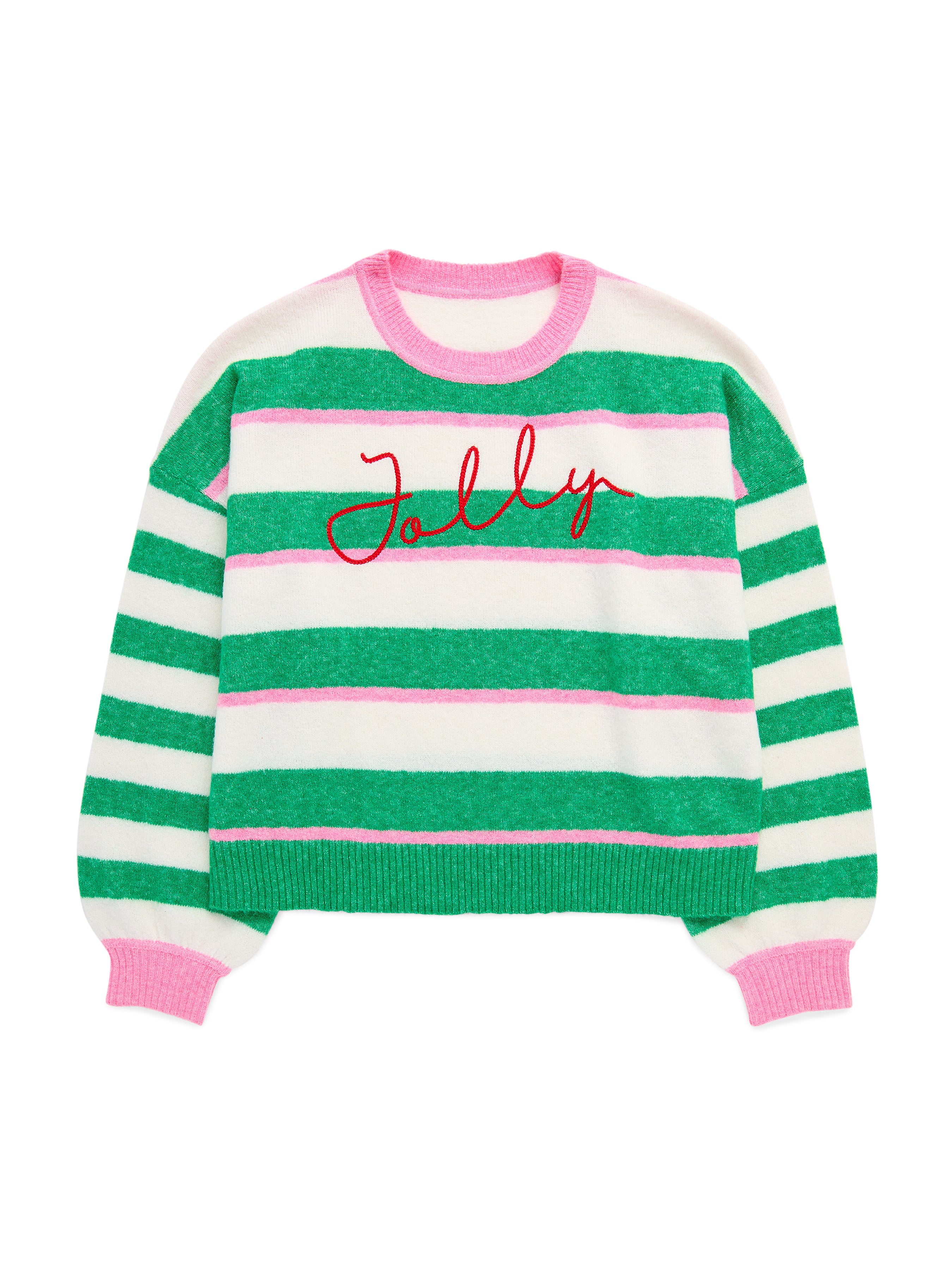 Shiraleah "Jolly" Stripe Relaxed Sweater, Green GREEN / EXTRA SMALL