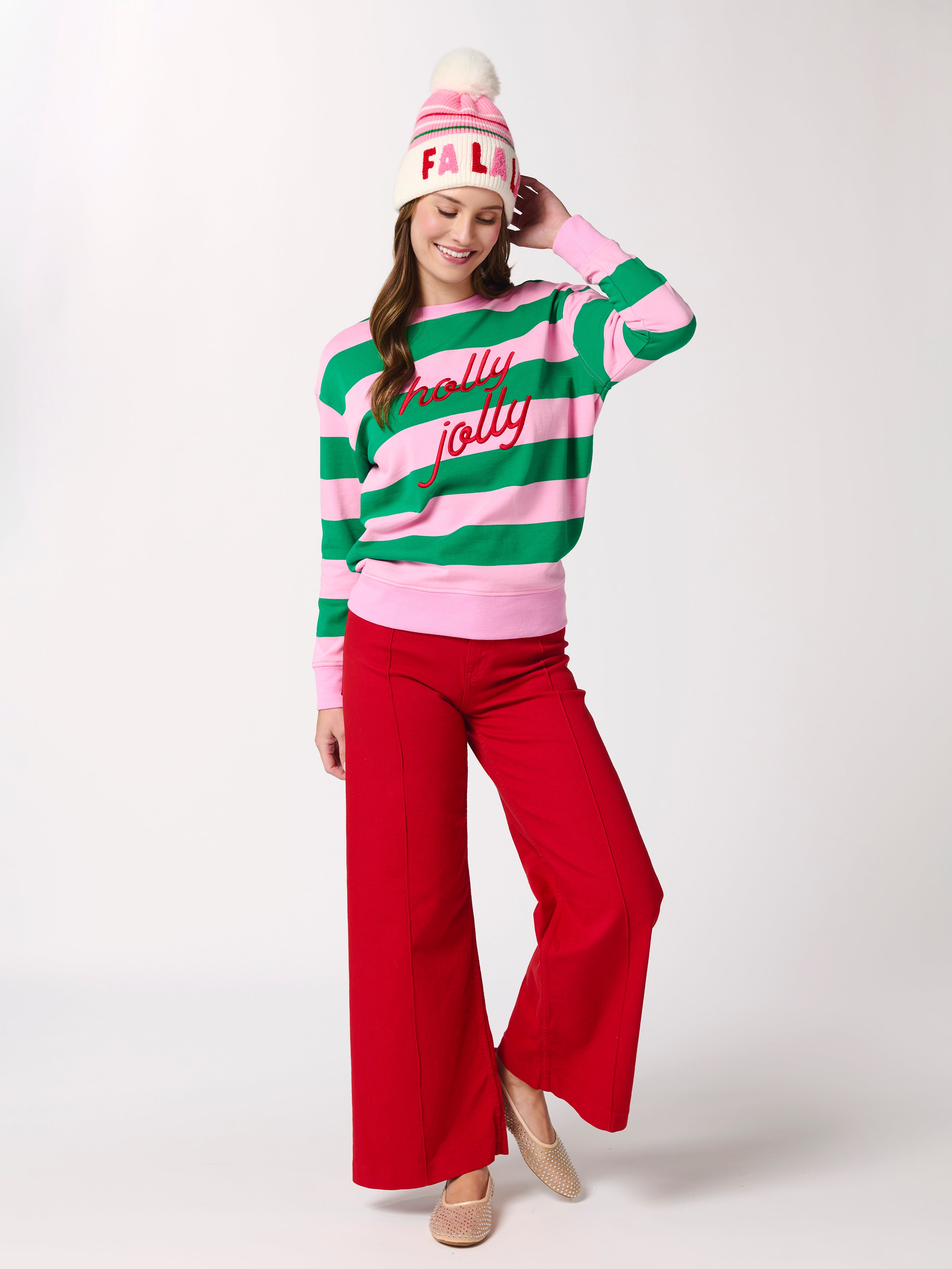 Shiraleah "Fa La La" Beanie, Blush