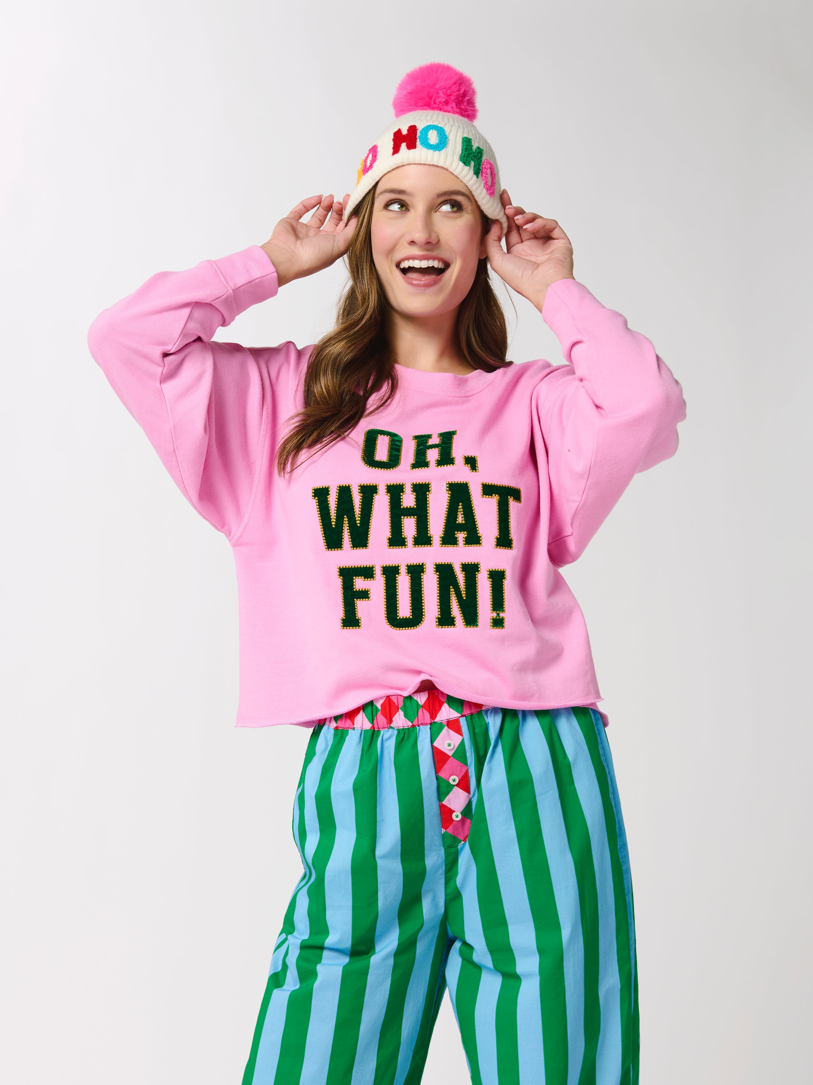 Shiraleah "Ho Ho Ho" Beanie WHITE