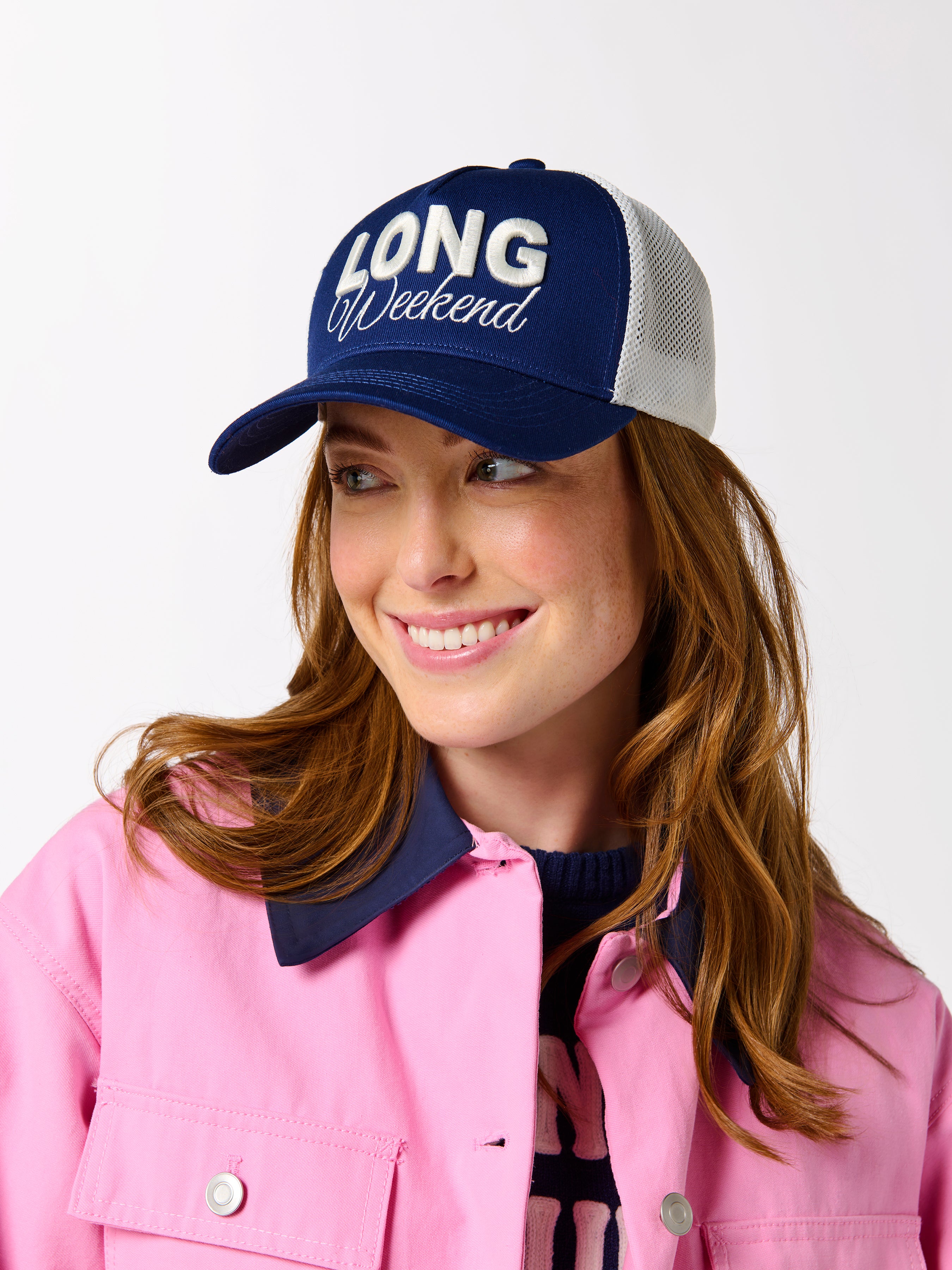 Shiraleah "Long Weekend" Trucker Hat, Navy