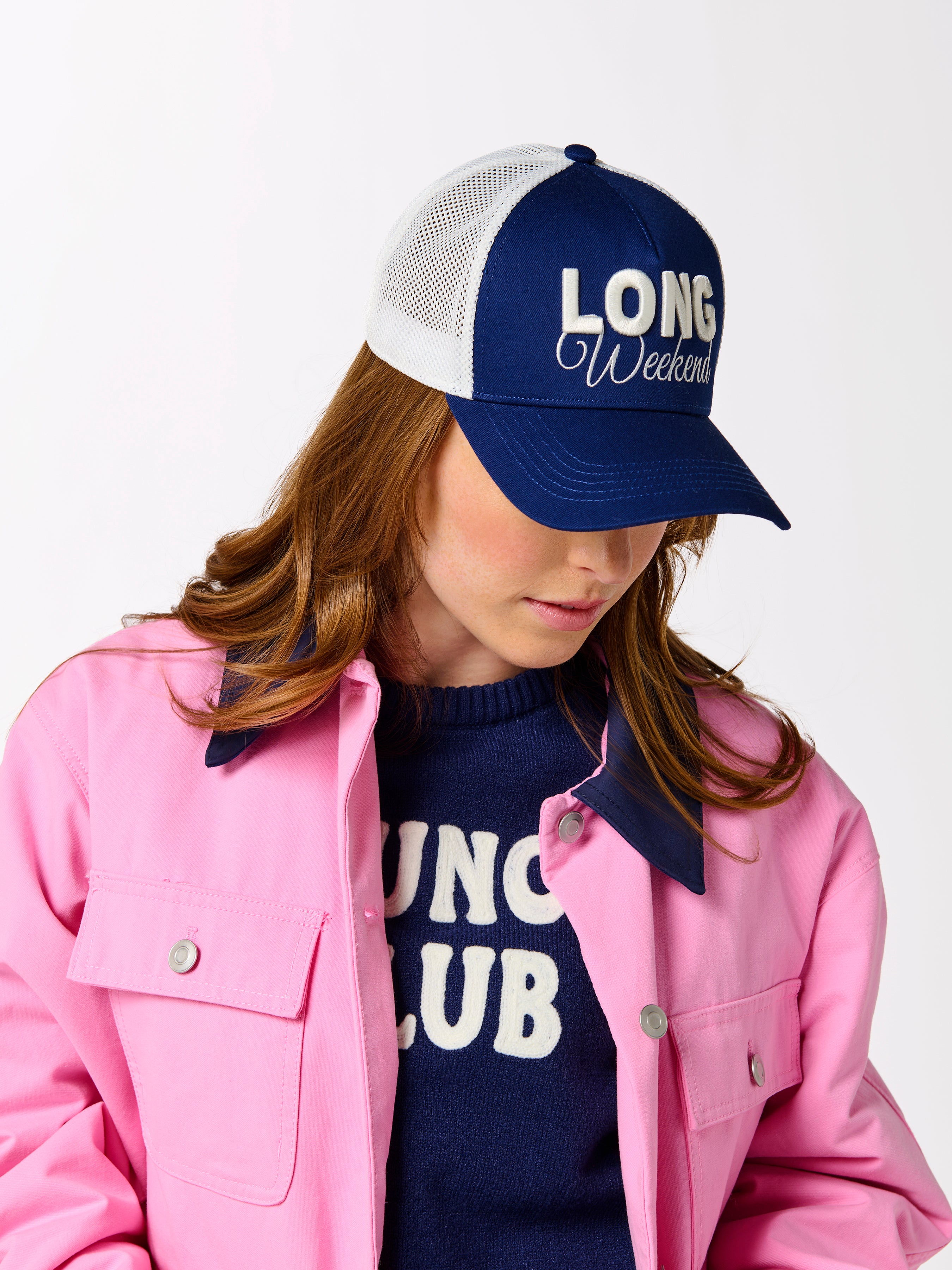 Shiraleah "Long Weekend" Trucker Hat, Navy