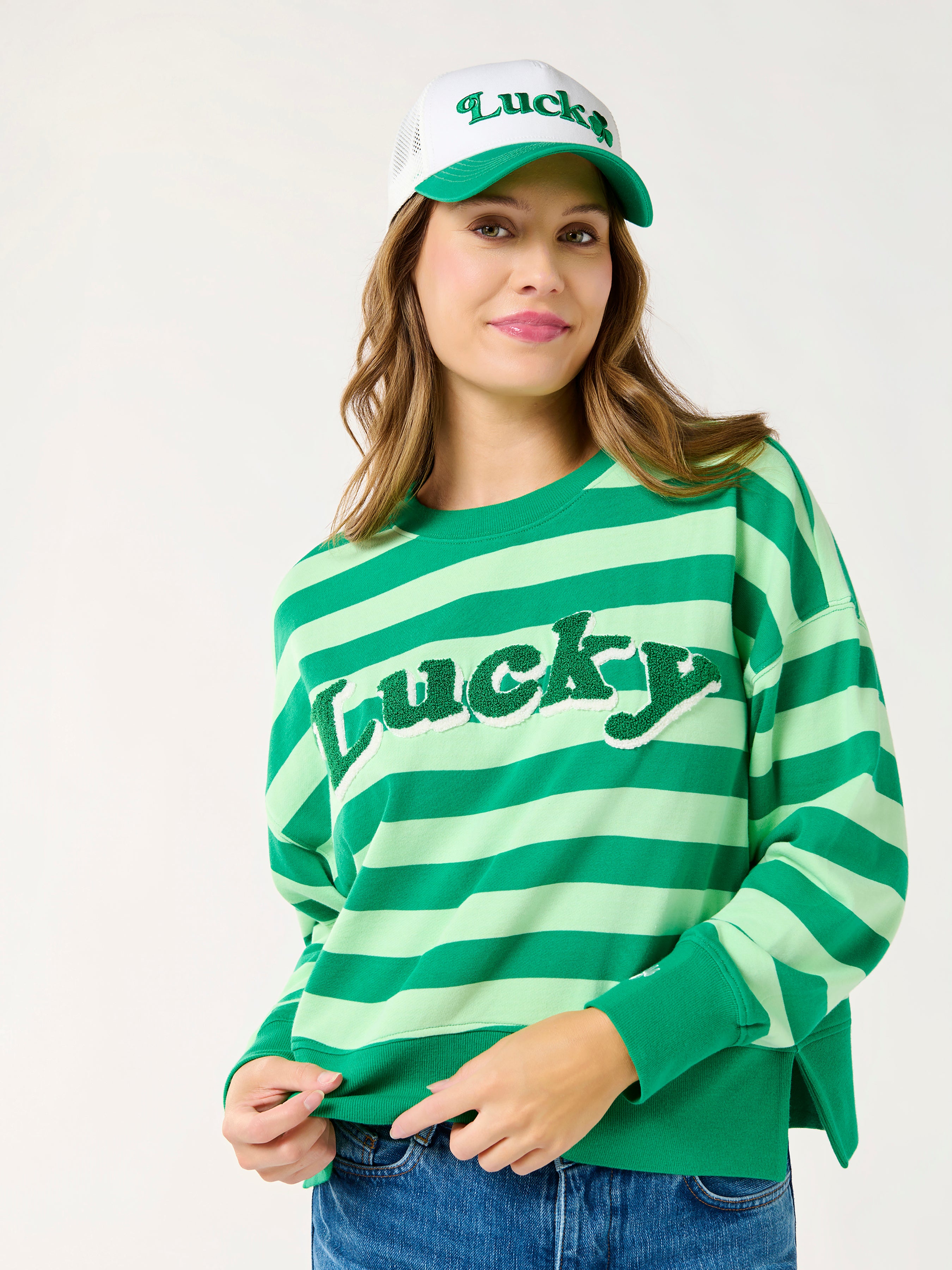 Shiraleah "Lucky" Shamrock Trucker Hat, Green GREEN