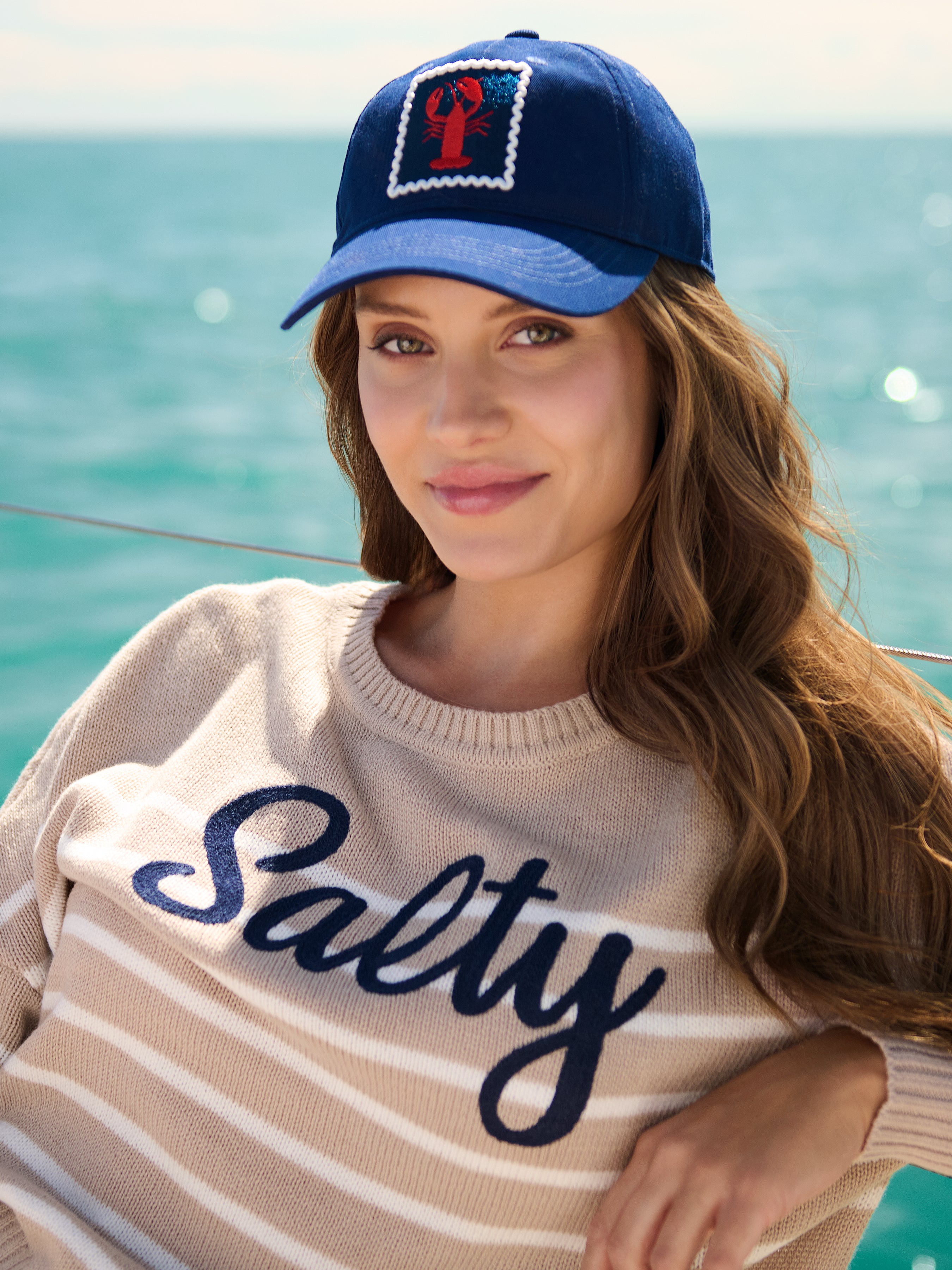 Shiraleah Lobster Ball Cap, Navy