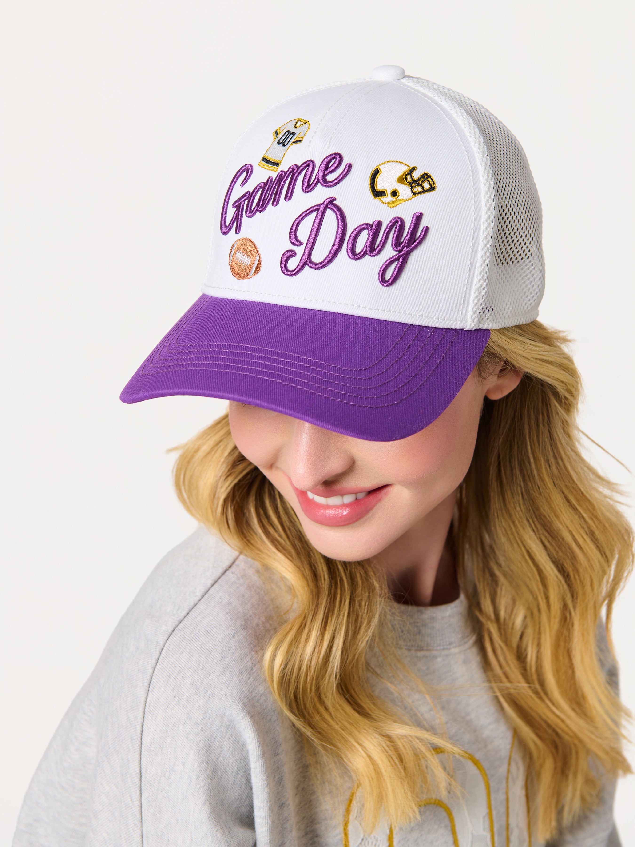 Shiraleah "Game Day" Trucker Hat PURPLE / OS