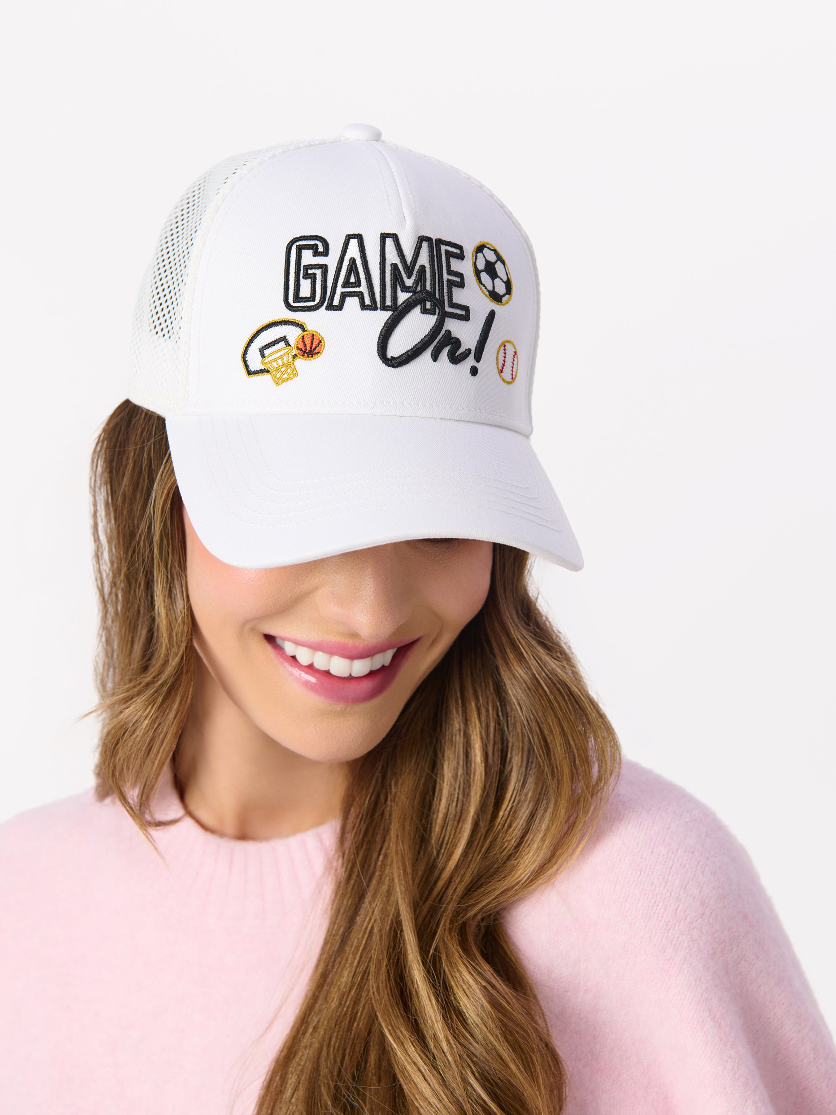 Shiraleah "Game On" Trucker Hat, White