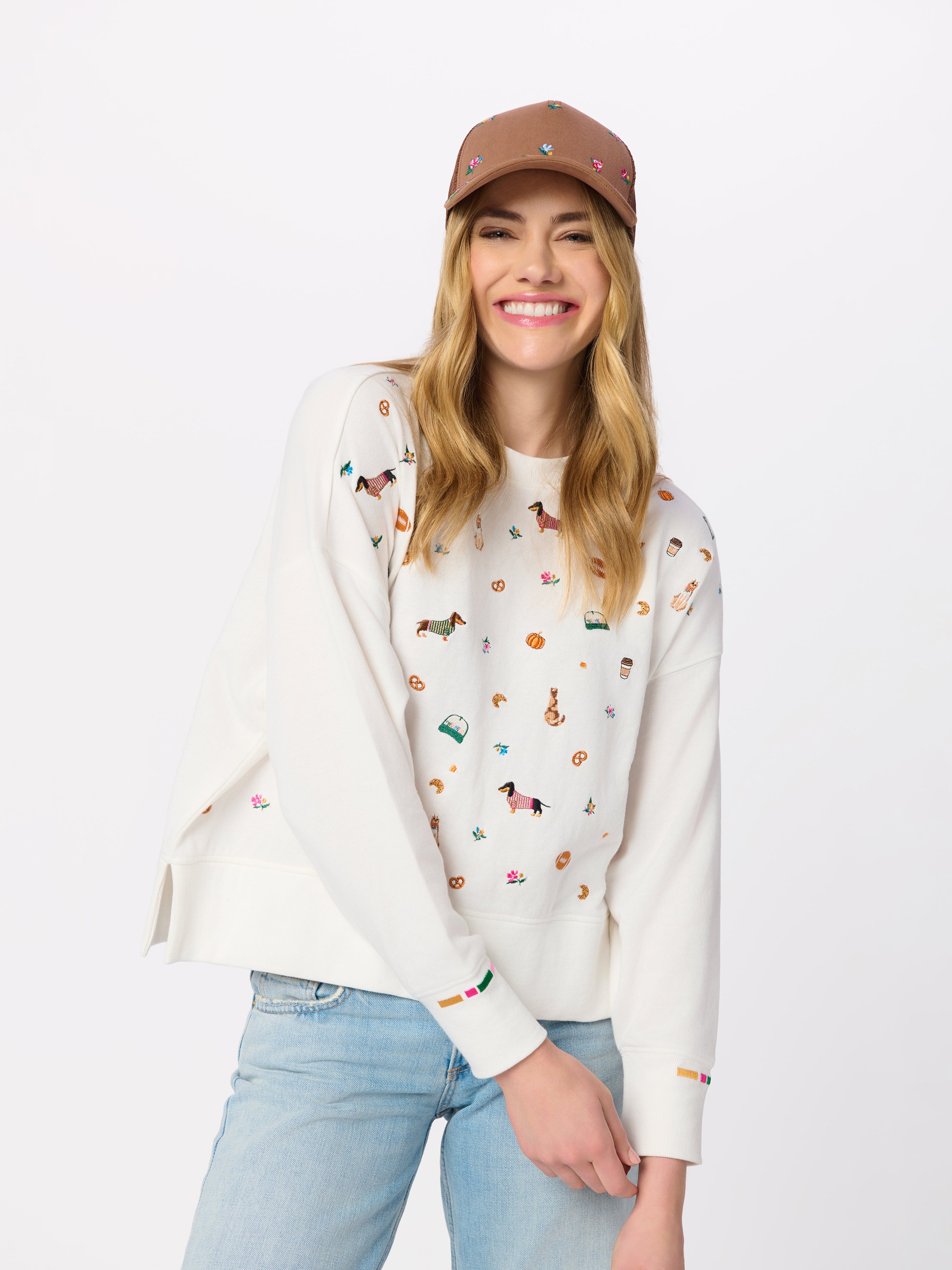 Shiraleah Floral Trucker Hat, Brown