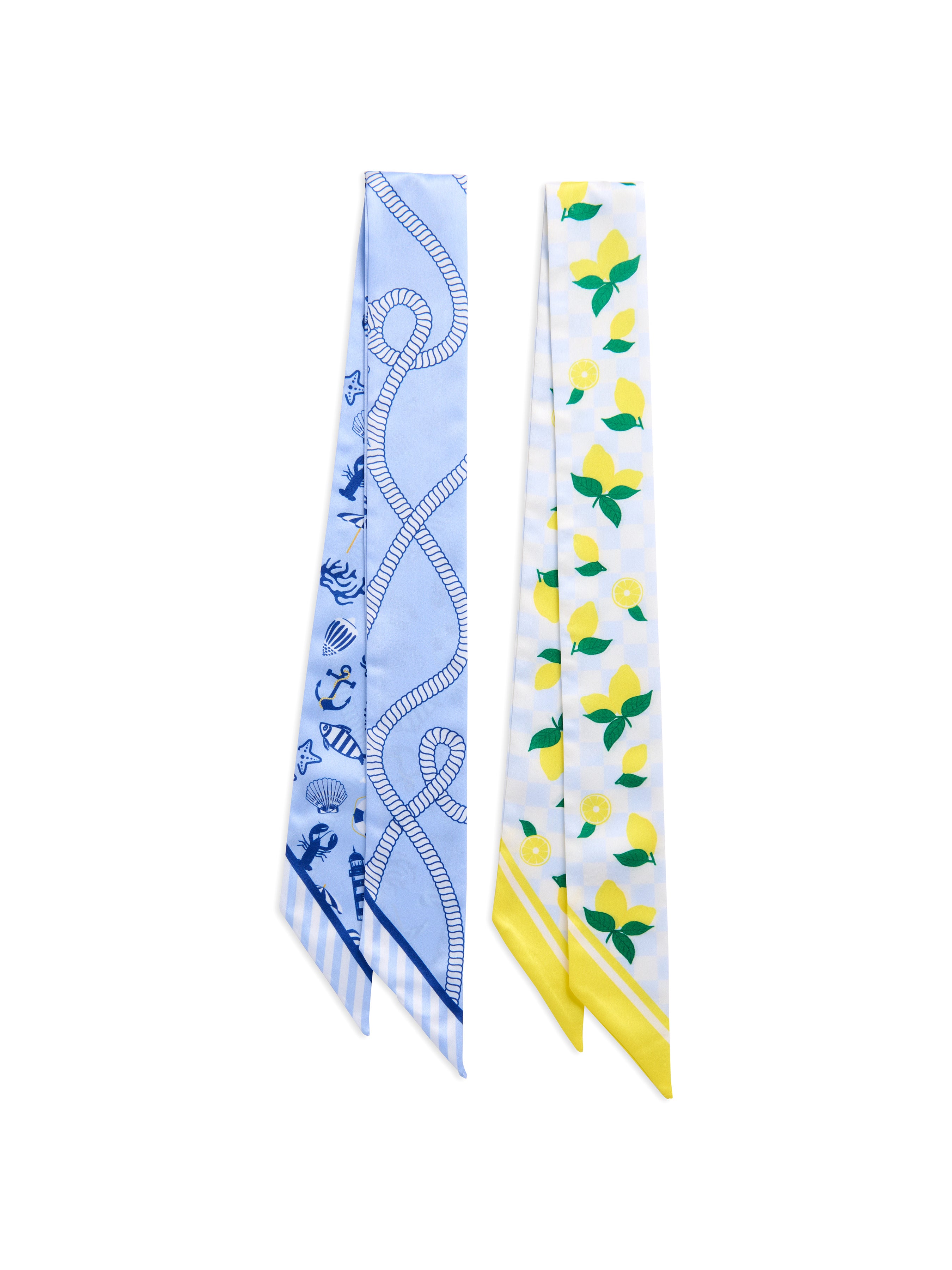 Shiraleah Assorted Set of 2 Coastal Citrus Twilly Scarf, Multi
