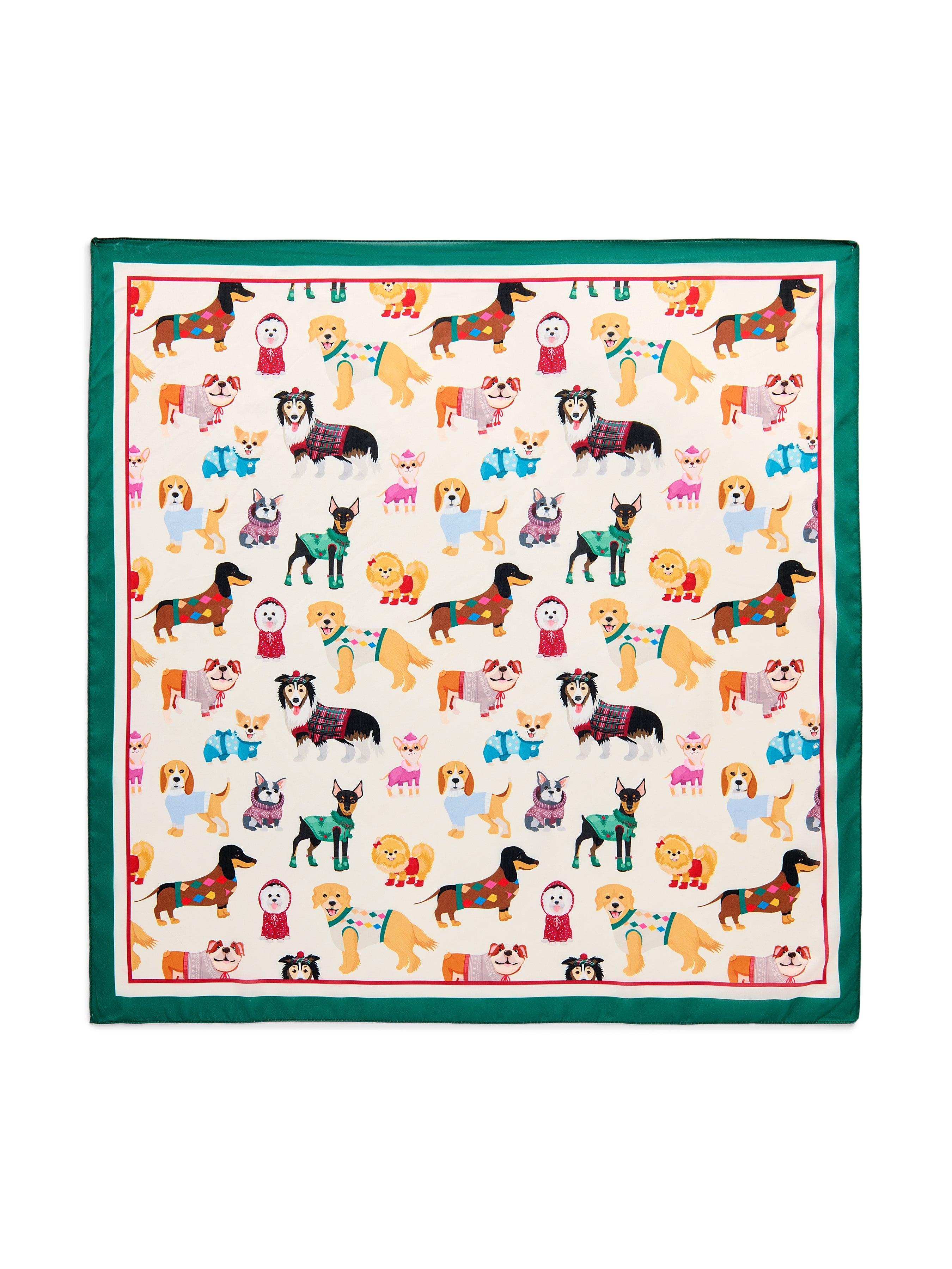 Shiraleah Doggies Square Scarf, Ivory