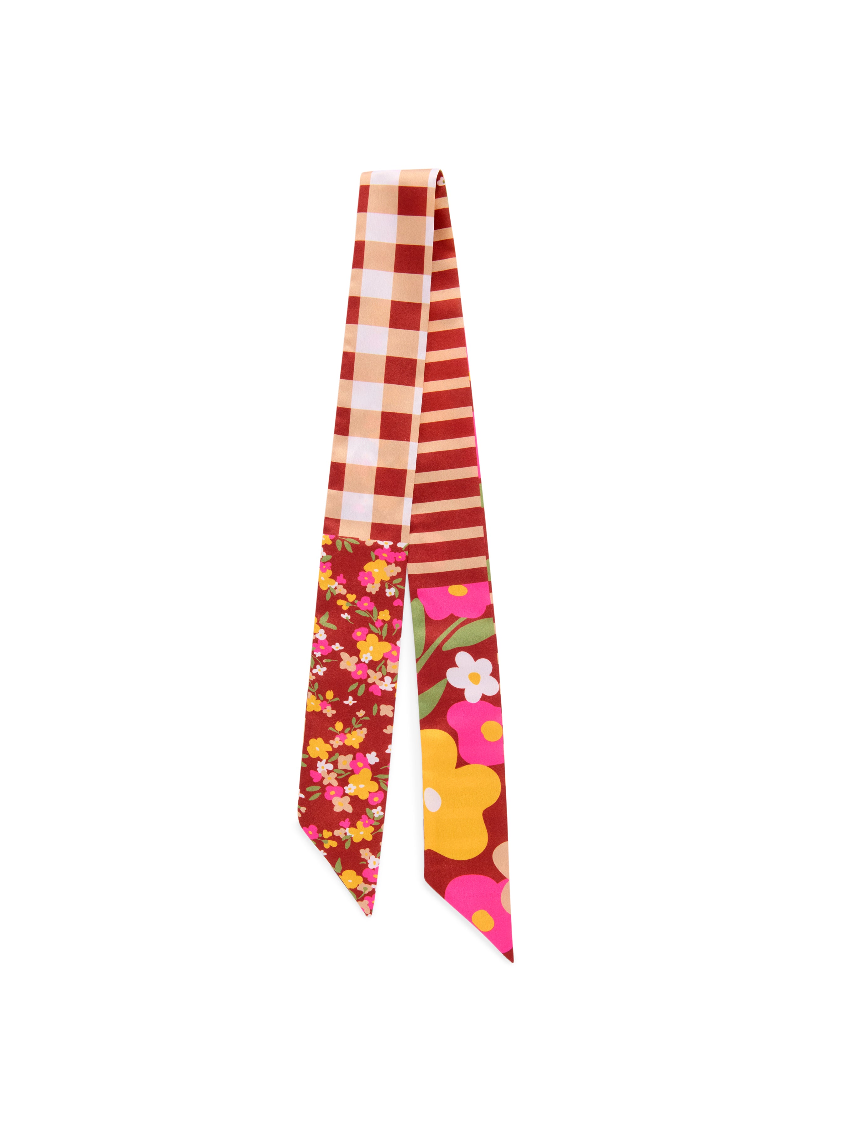 Shiraleah Floral Twilly Scarf BROWN / OS