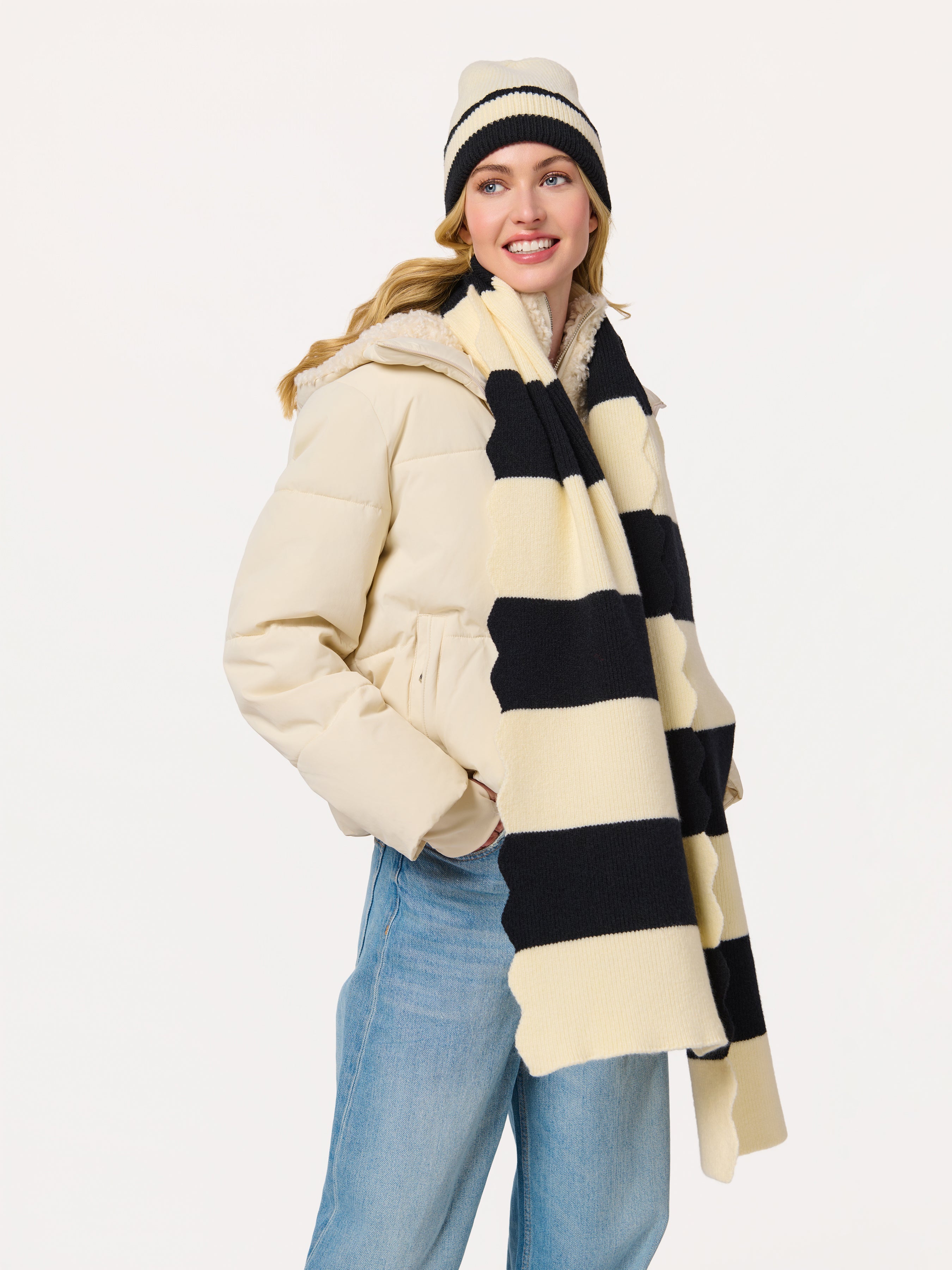 Shiraleah Scala Striped Scarf BLACK / OS