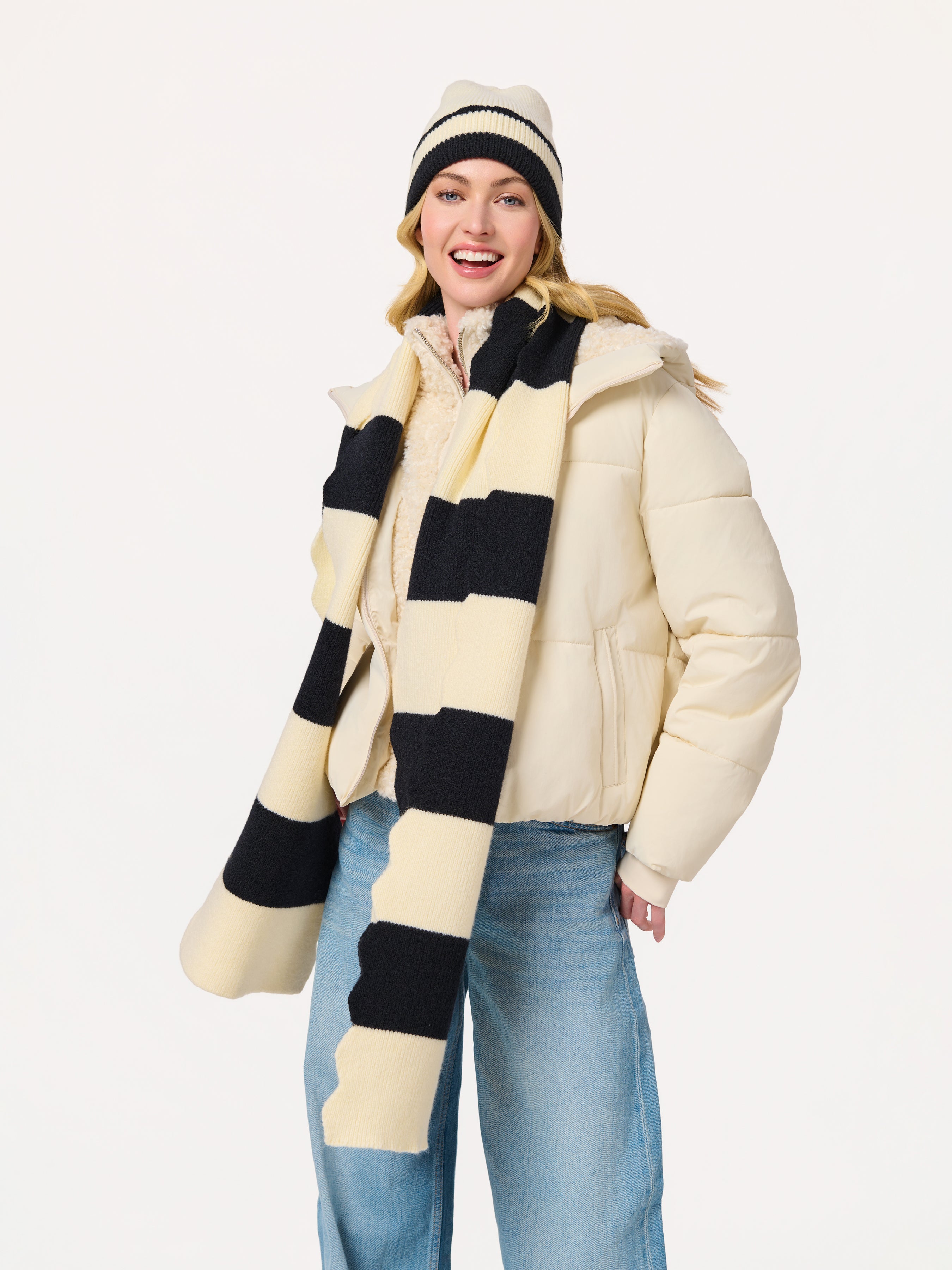 Shiraleah Scala Striped Scarf BLACK / OS