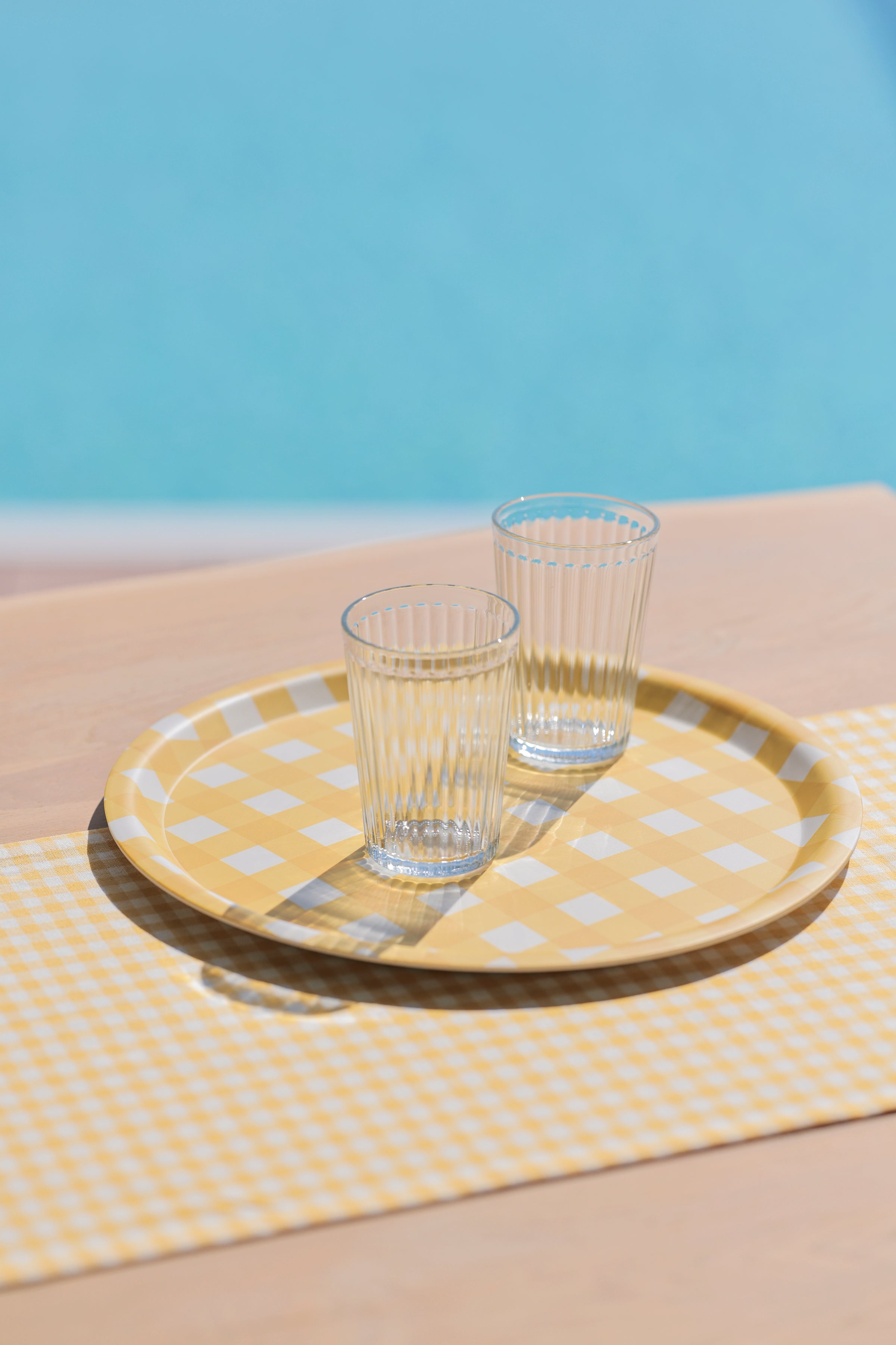 Shiraleah Gina Check Table Runner, Yellow