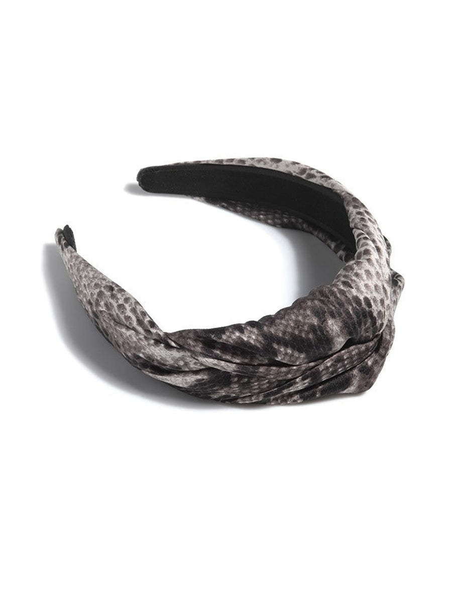 Shiraleah Snake Print New Knot Headband, Grey