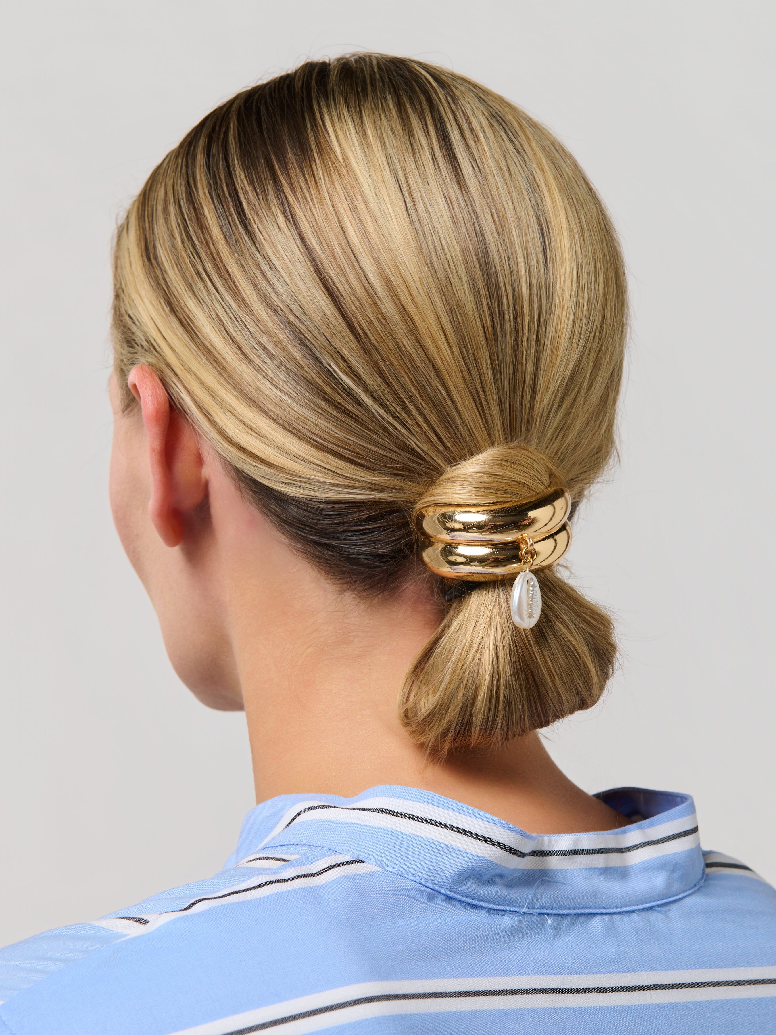 Shiraleah Set of 2 Puka Shell Pony Cuffs, Gold