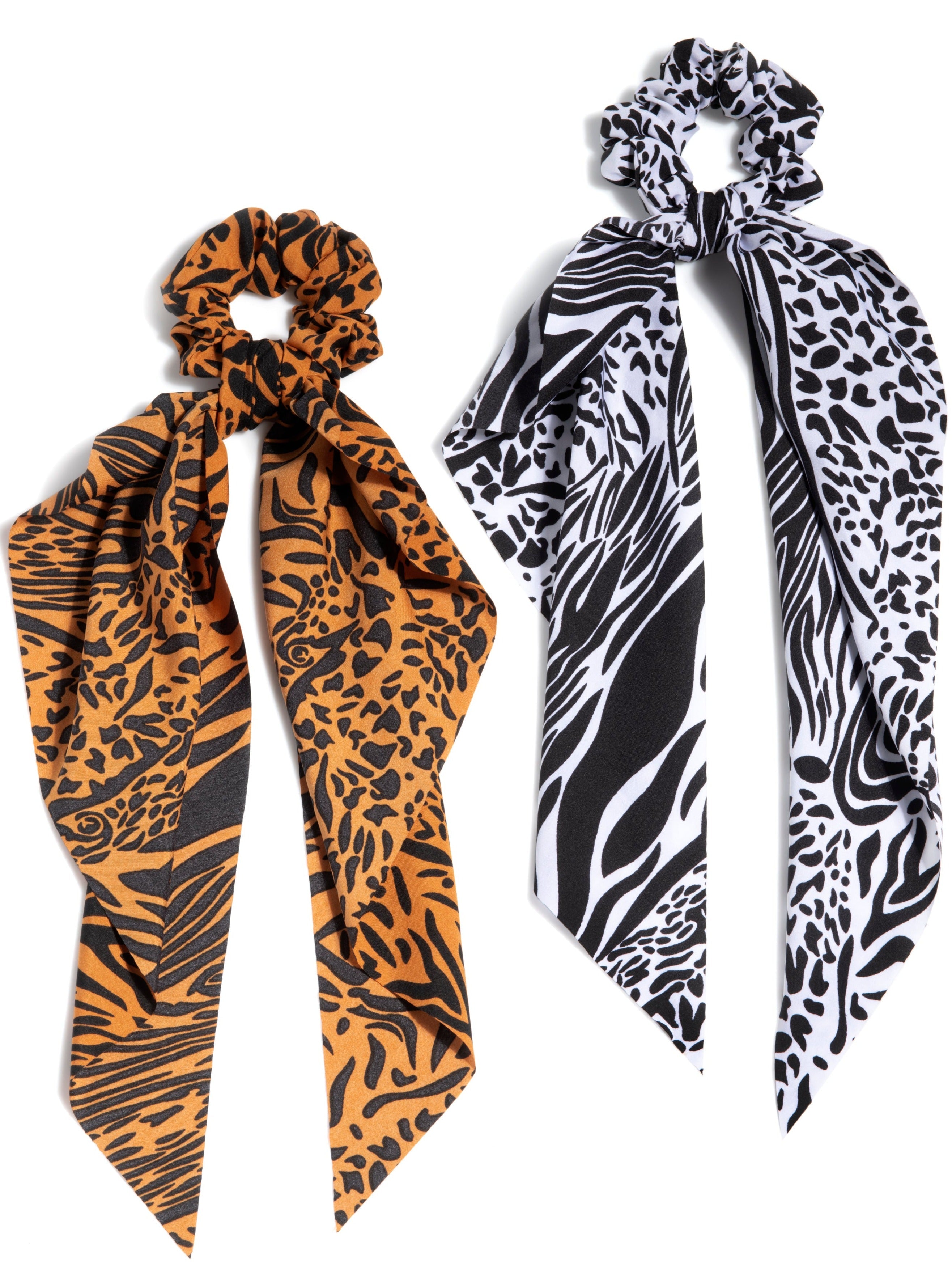 Shiraleah Set of 2 Animal Print Scarf Hair Pony, Multi