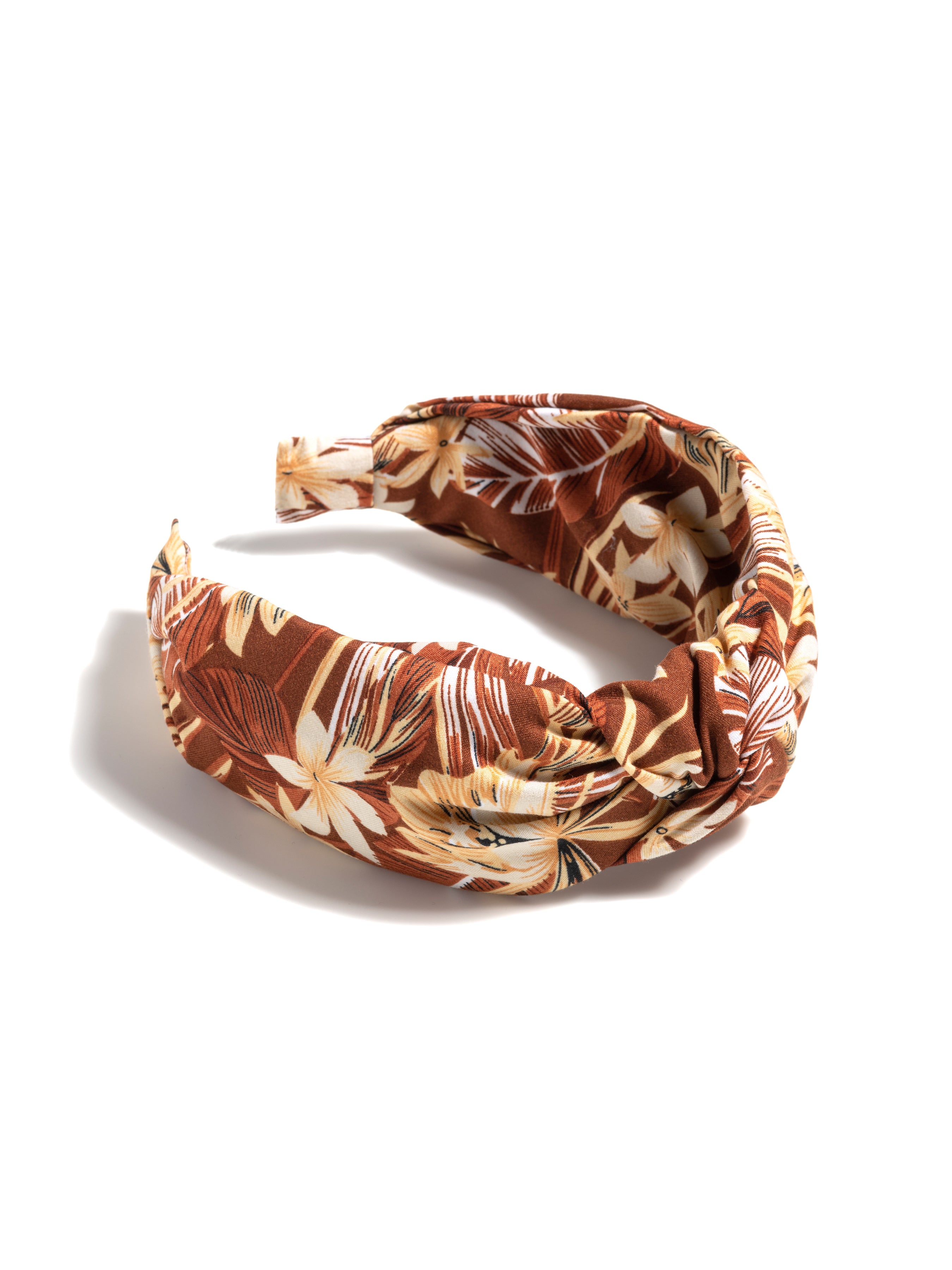 Shiraleah Knotted Floral Print Headband, Brown