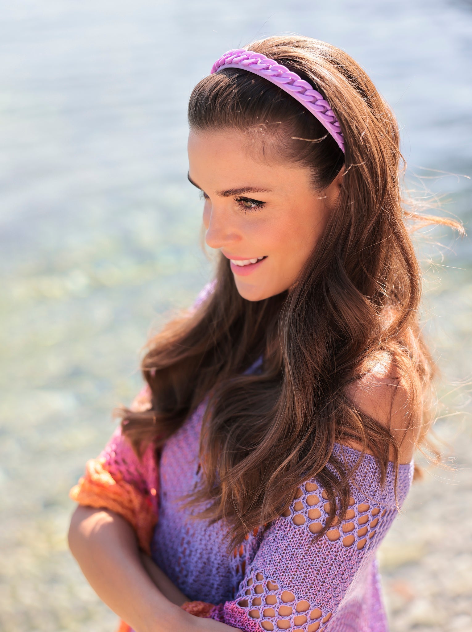 Shiraleah Chainlink Headband, Lilac