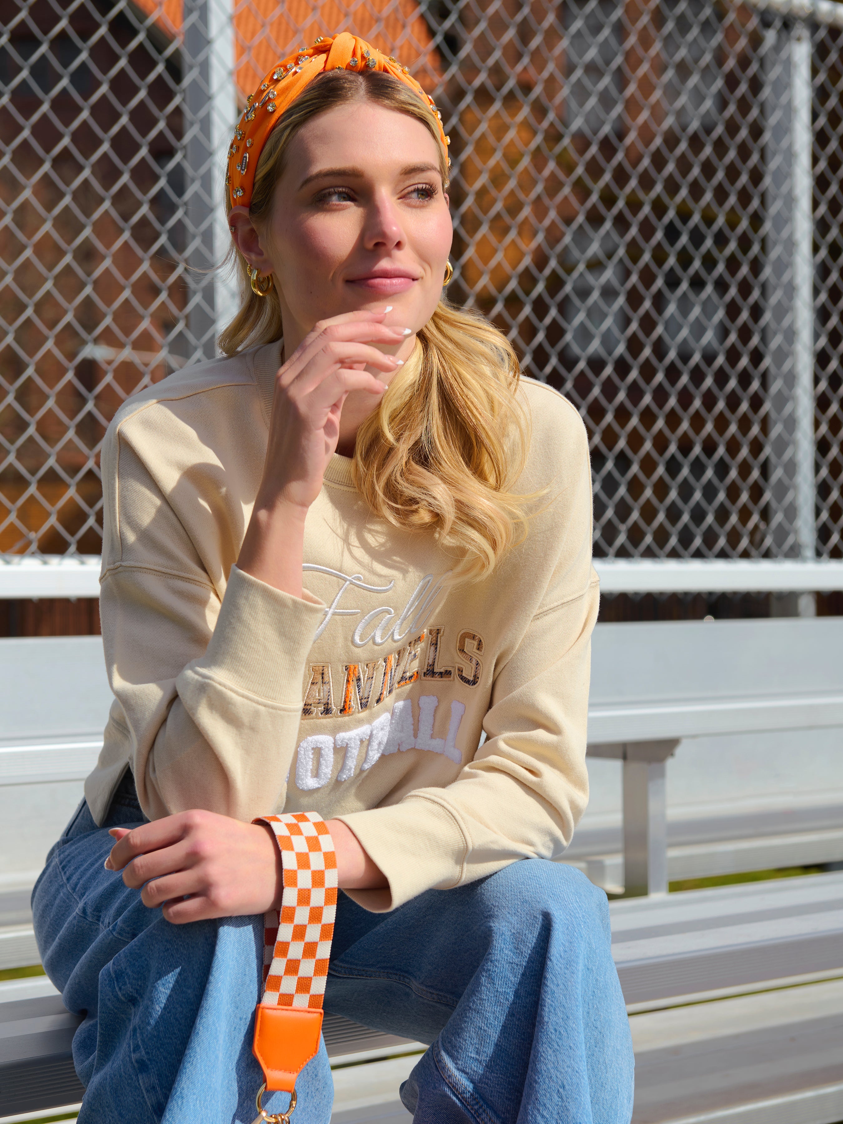 Shiraleah Game Day Charms Knotted Headband Orange