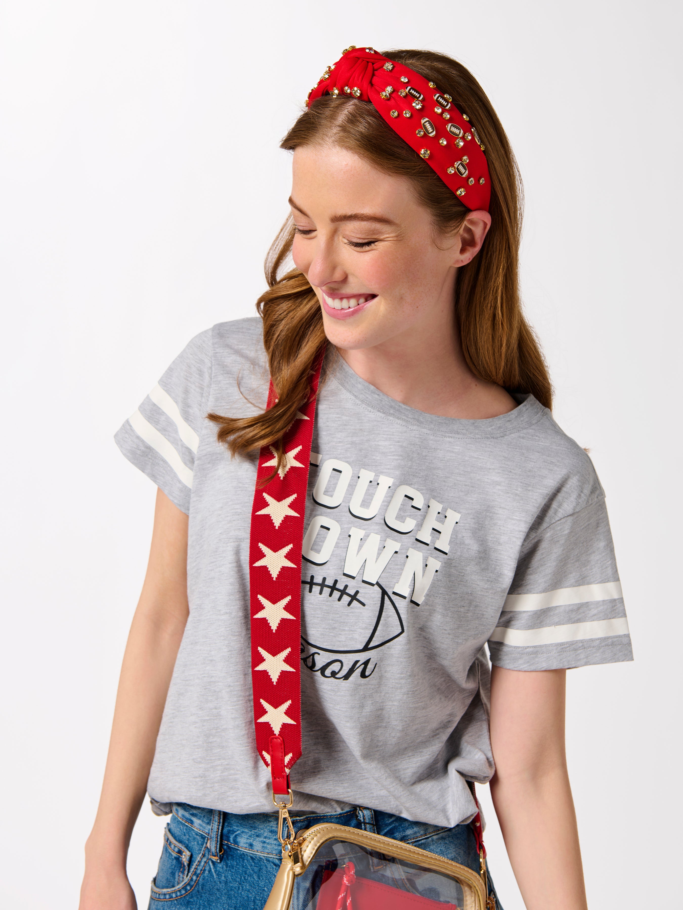 Shiraleah Game Day Charms Knotted Headband Red
