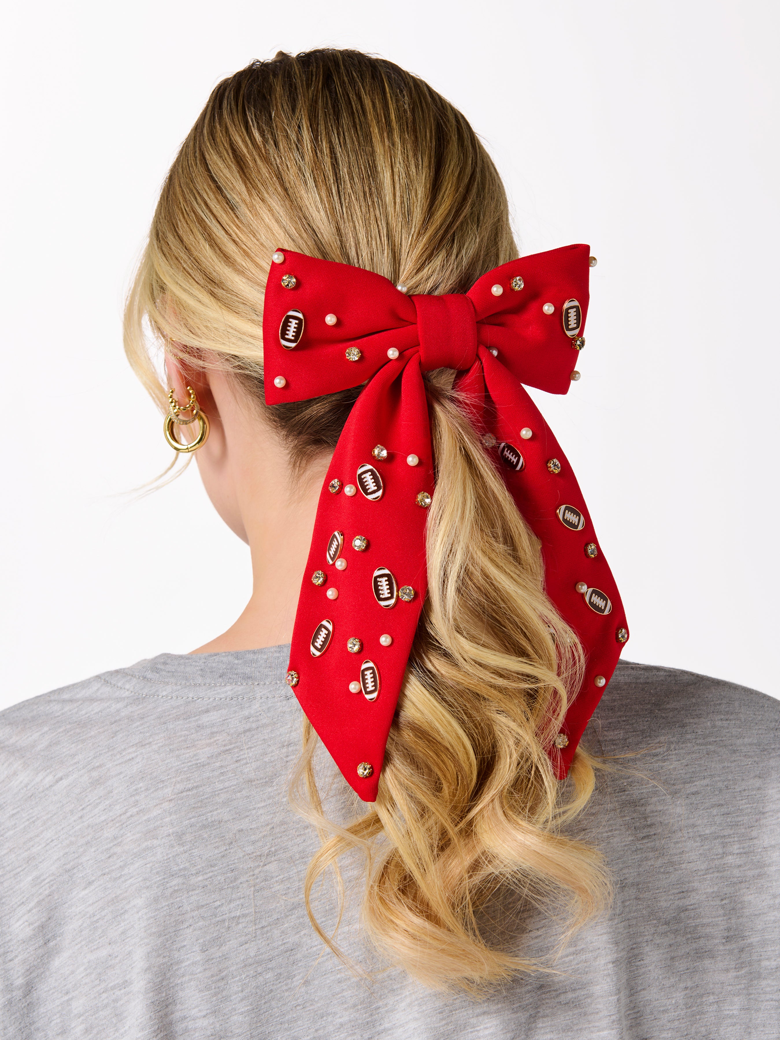 Shiraleah Game Day Charms Bow Clip RED