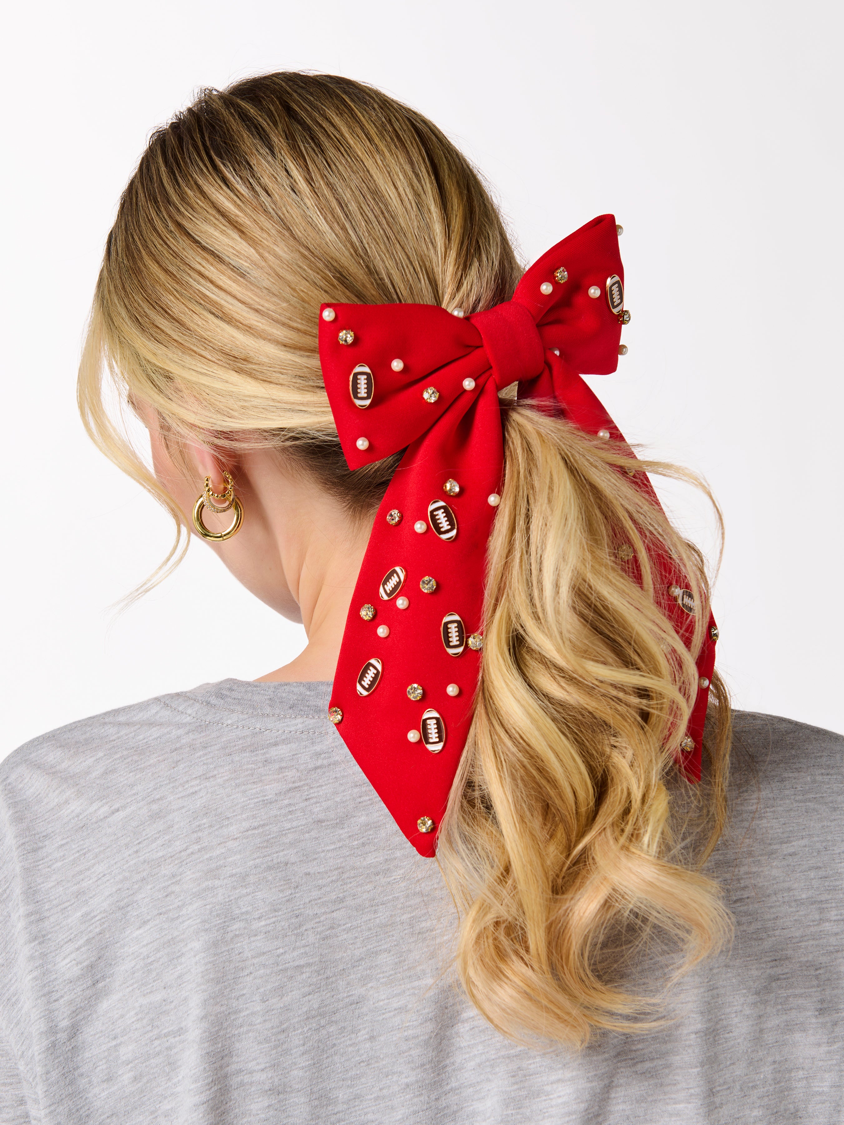Shiraleah Game Day Charms Bow Clip RED