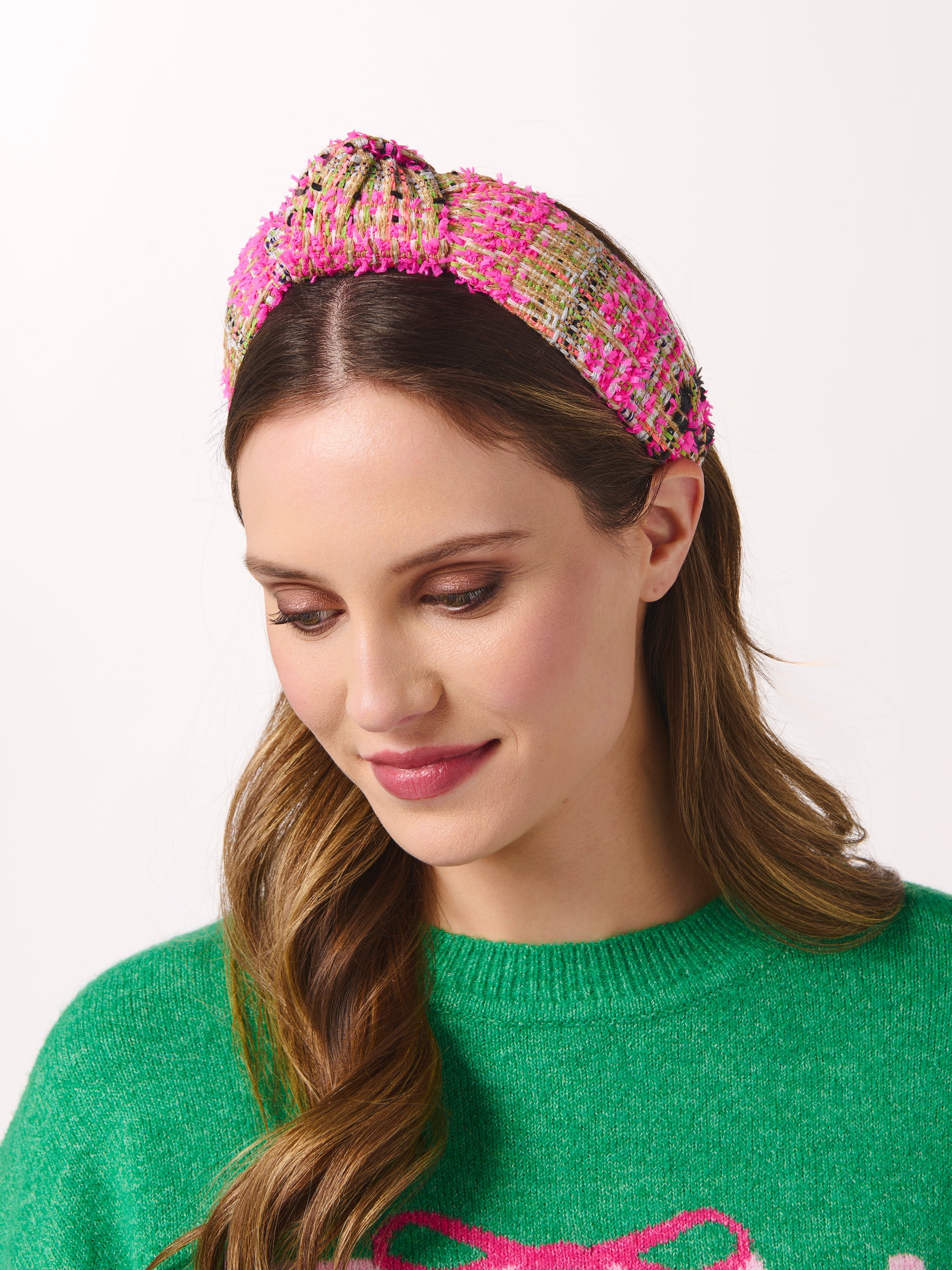 Shiraleah Textured Plaid Headband, Pink