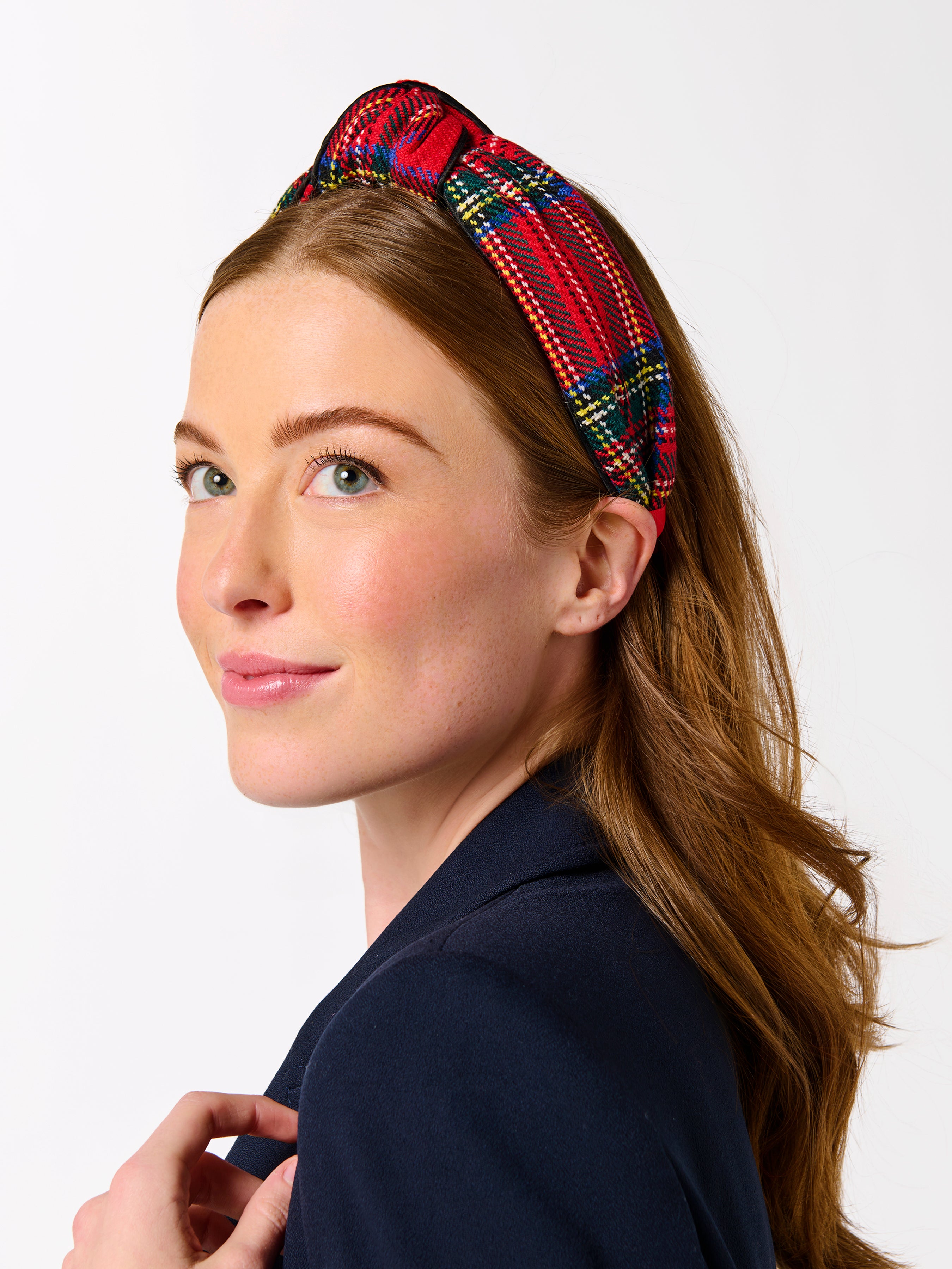 Shiraleah Tartan Knotted Headband RED