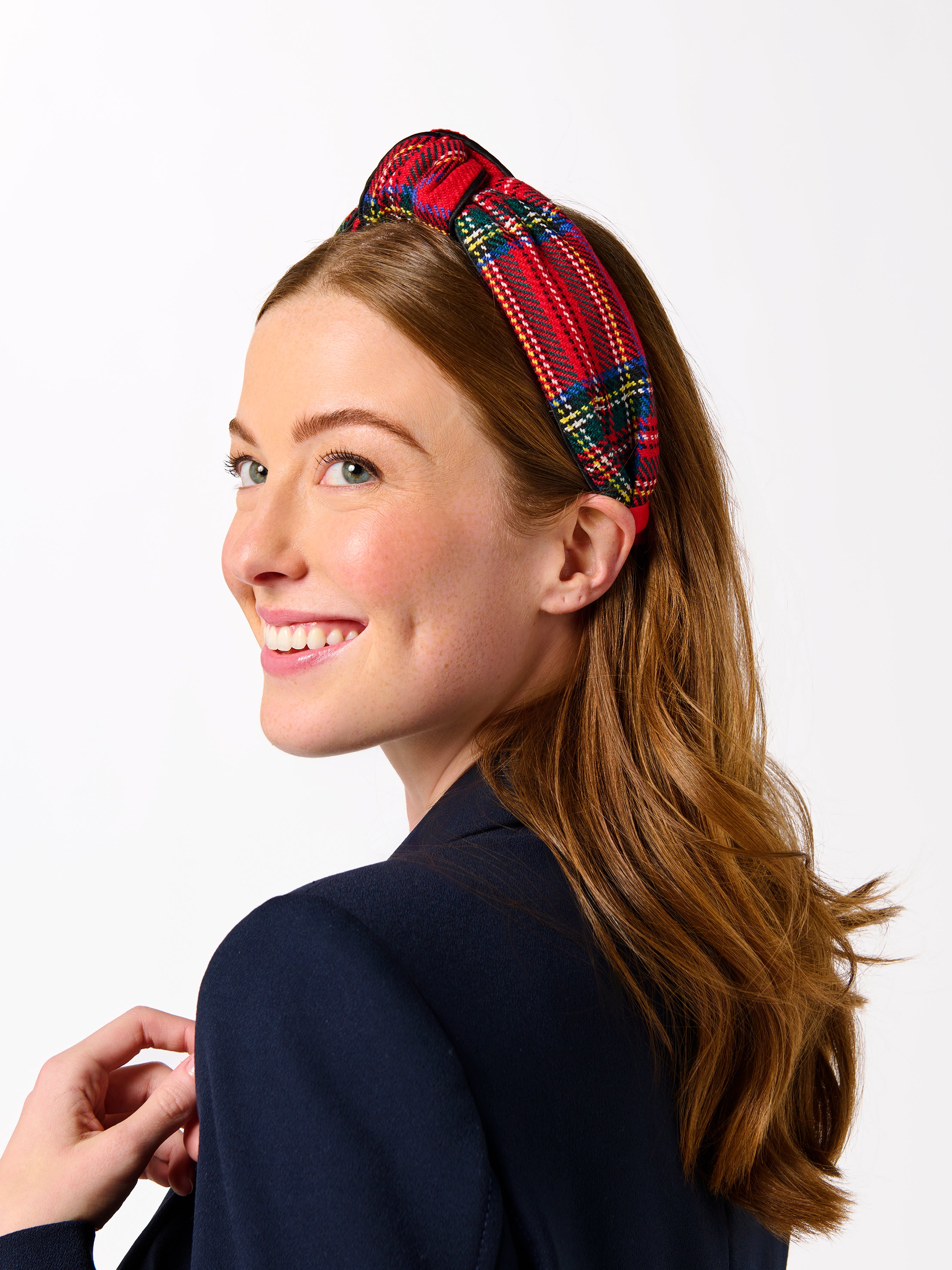 Shiraleah Tartan Knotted Headband RED